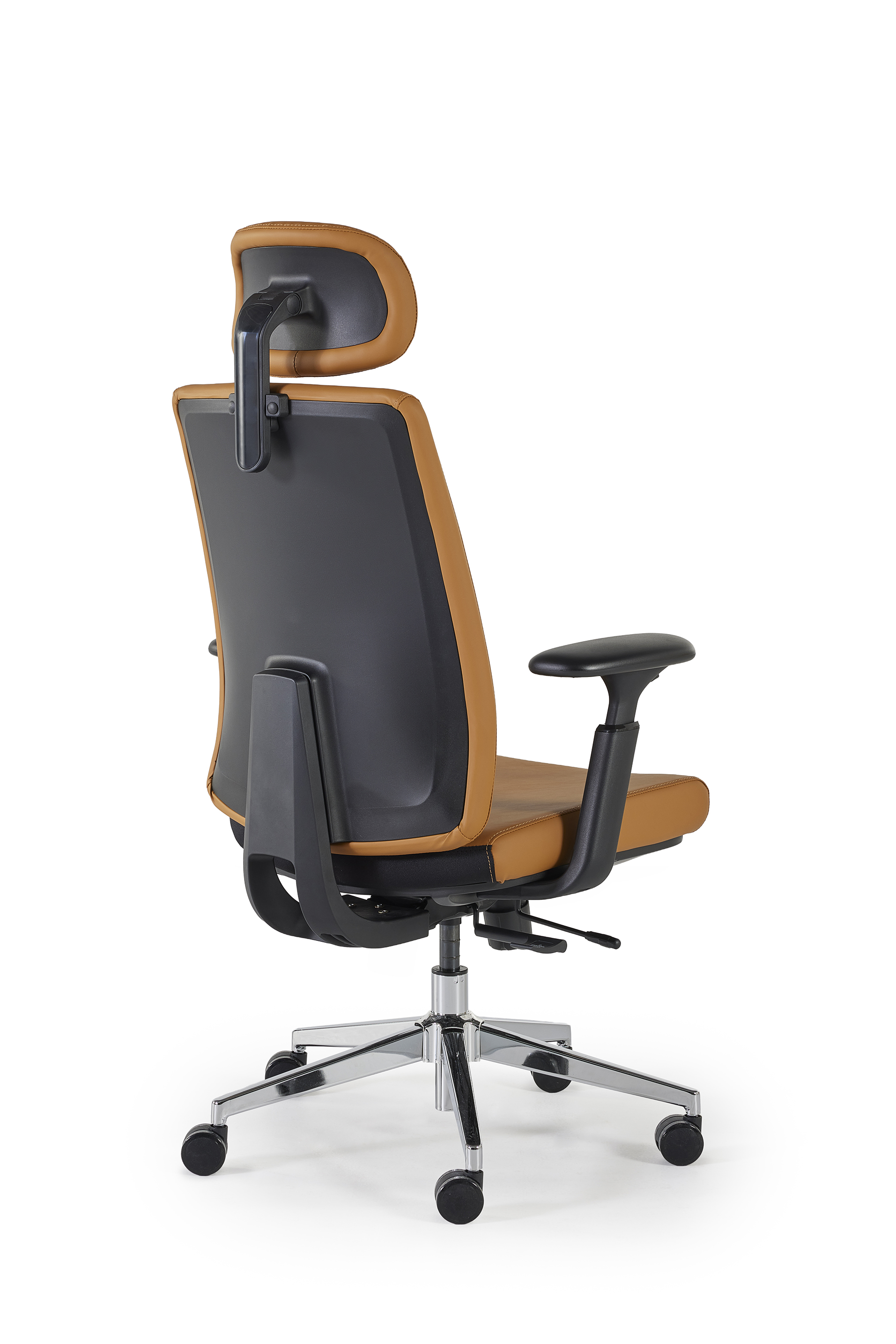 Ergonomische bureaustoel - chroom/camel PU