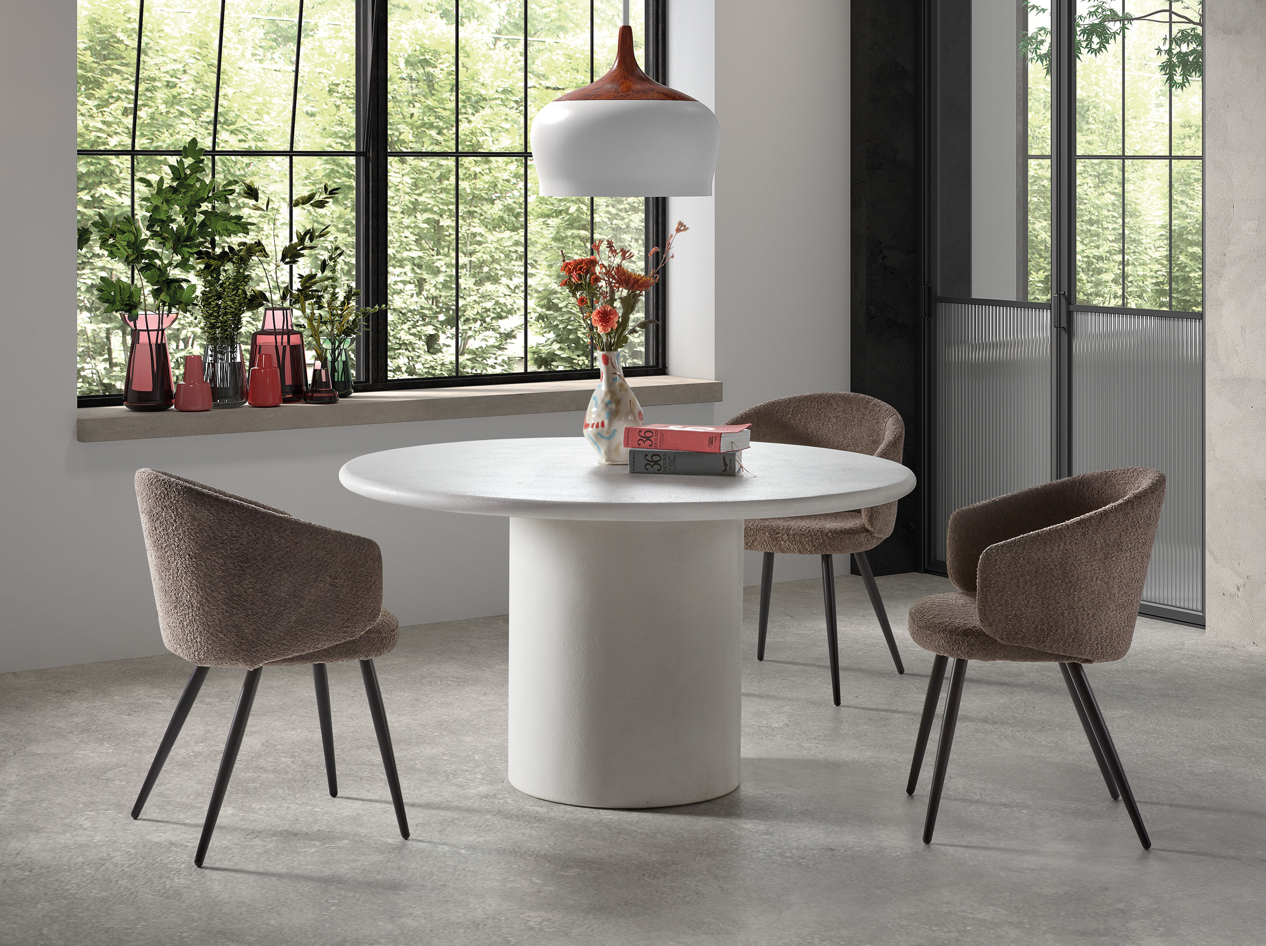 Ronde eettafel dia.135cm - Off White Moonskin