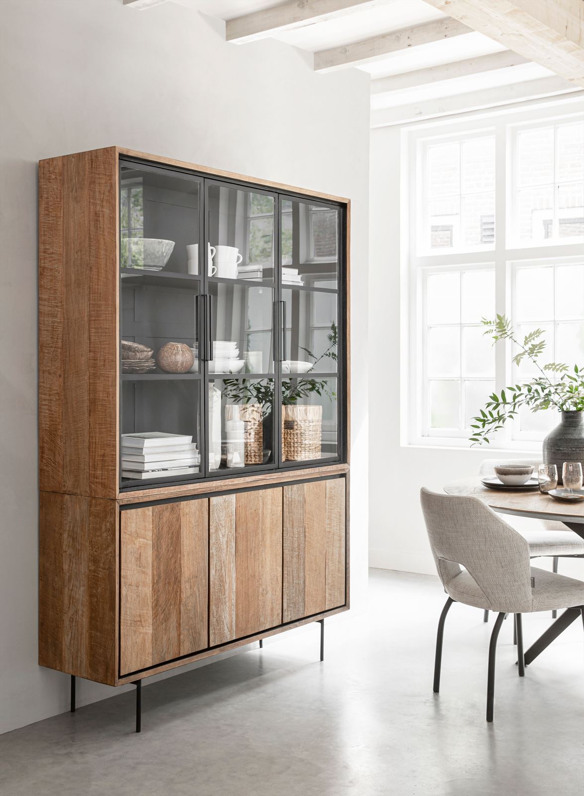 Vitrinekast Metropole medium - teak