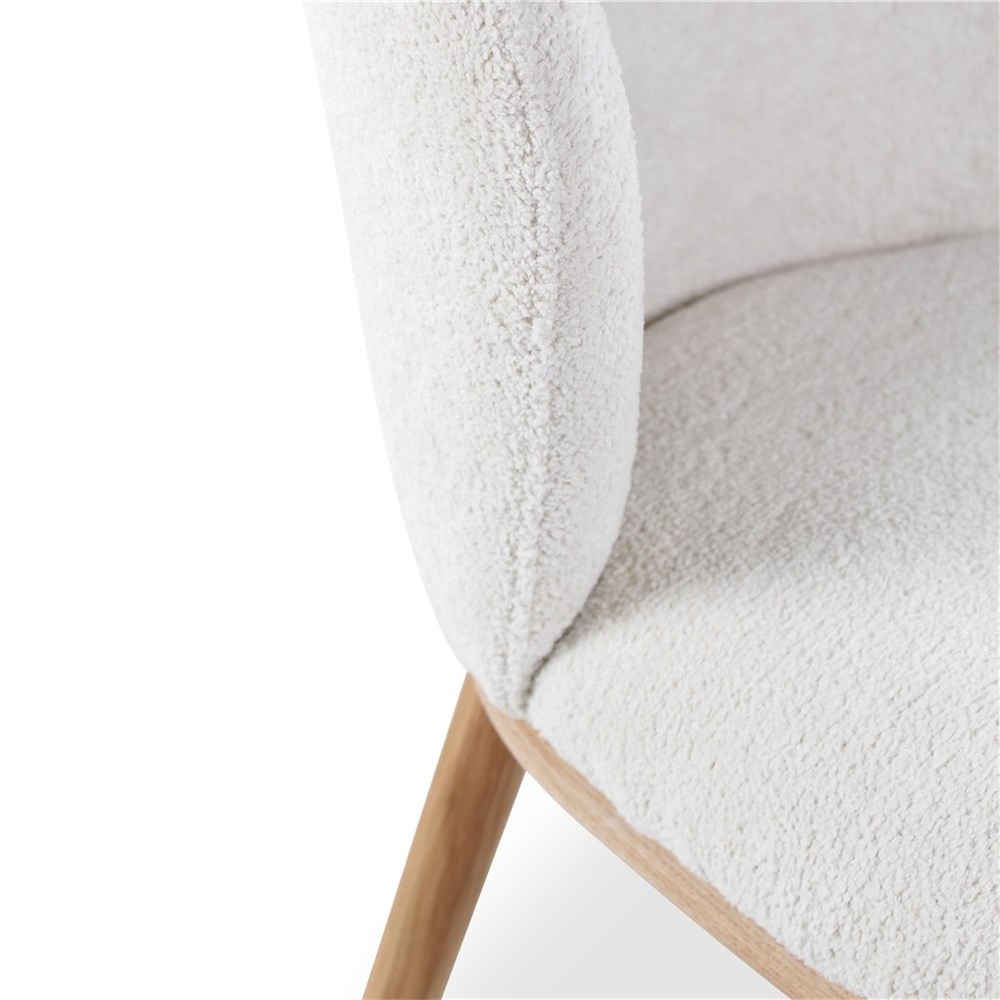 Armstoel - wit/eiken naturel