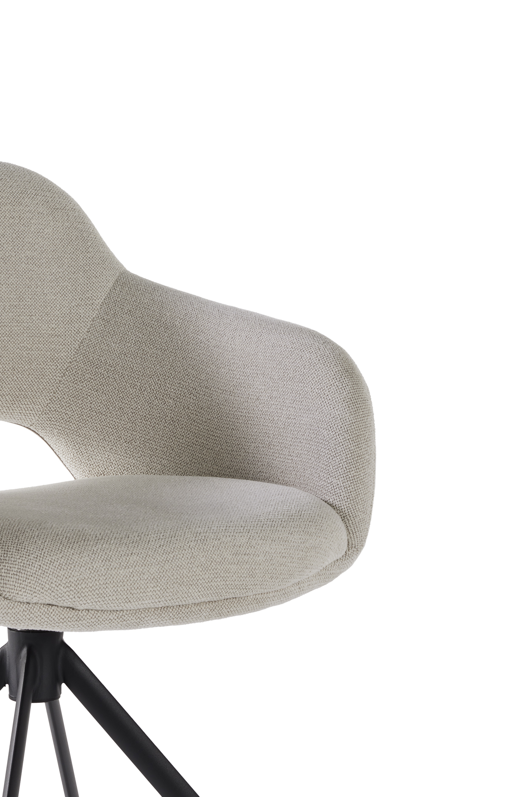 Draaibare kuipstoel met open rug - Sneak Linen ecru