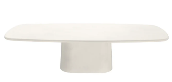 Eettafel afgeronde hoeken Microskin - latte ecru