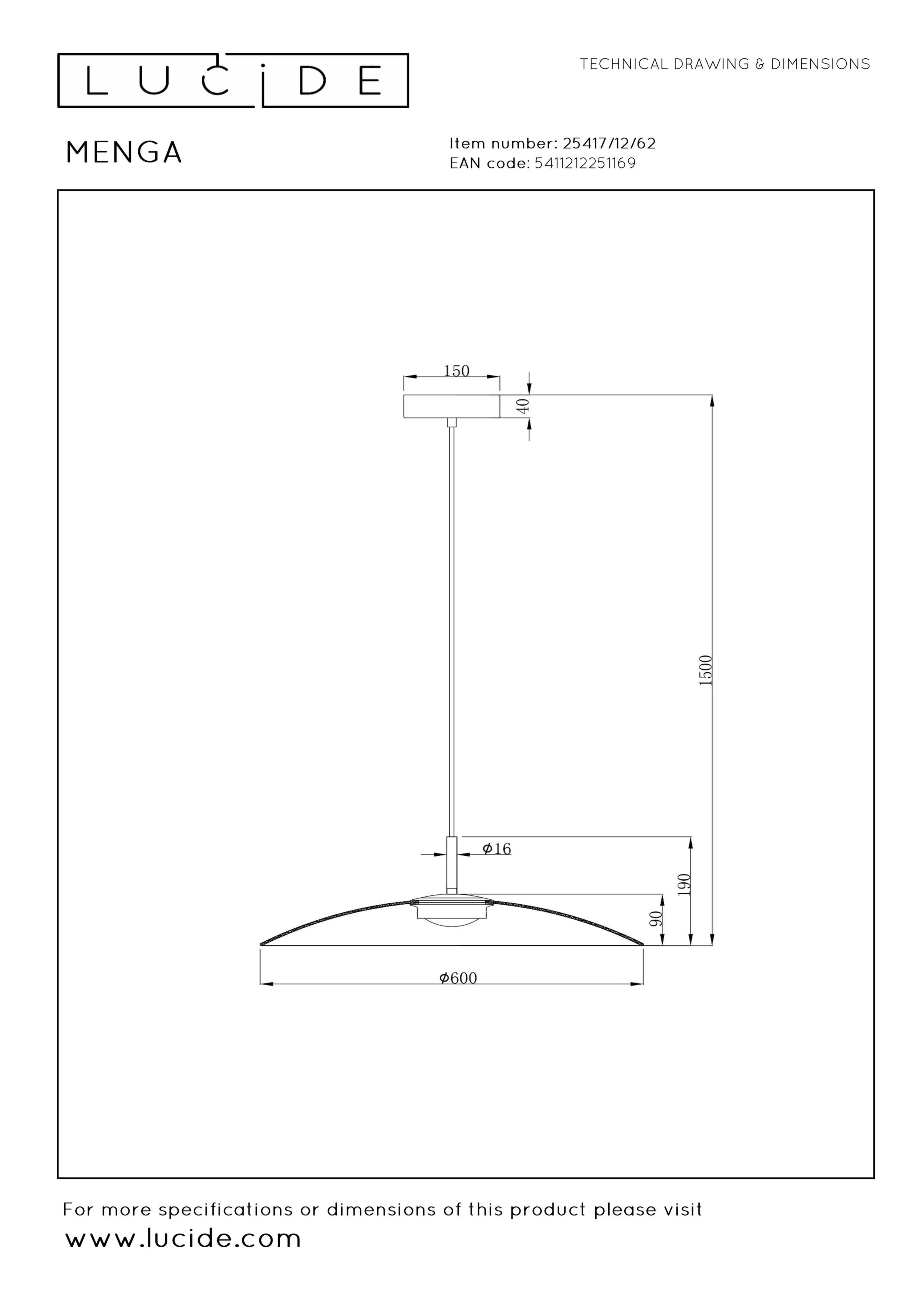 Pendel Menga diam.60cm - amber