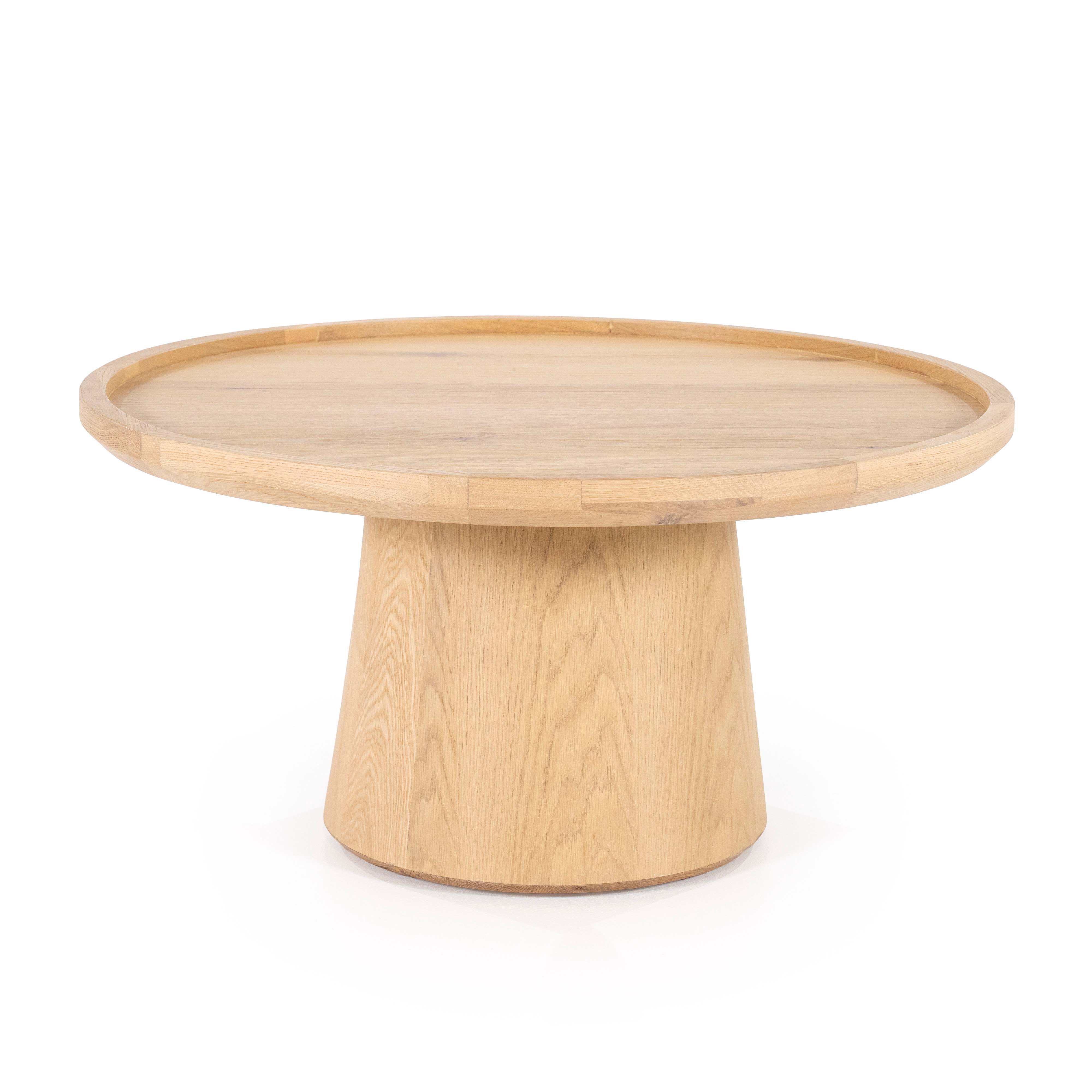 Ronde salontafel diam.100cm in eik fineer - naturel