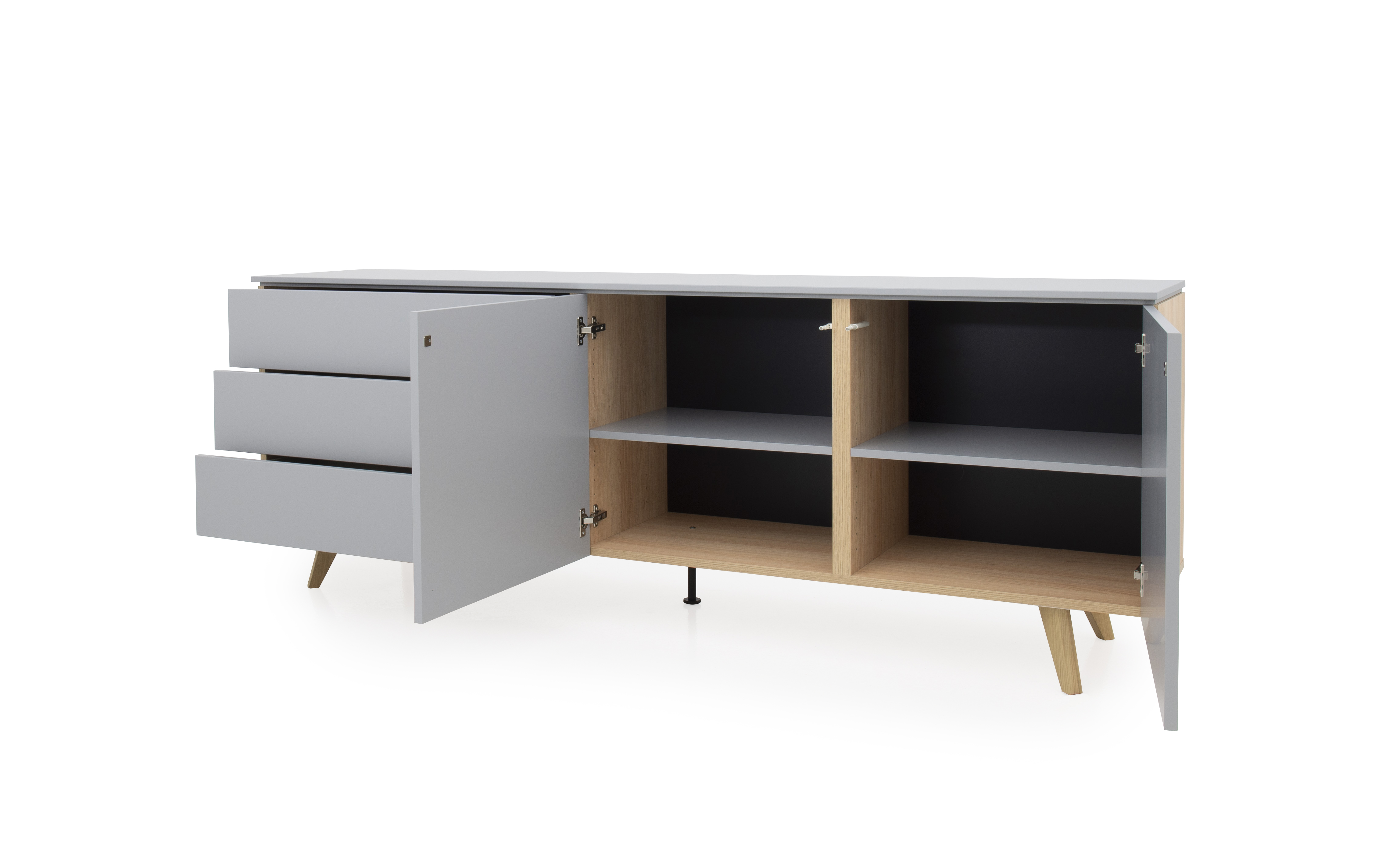 Dressoir Plain 210cm 2 deuren, 3 laden