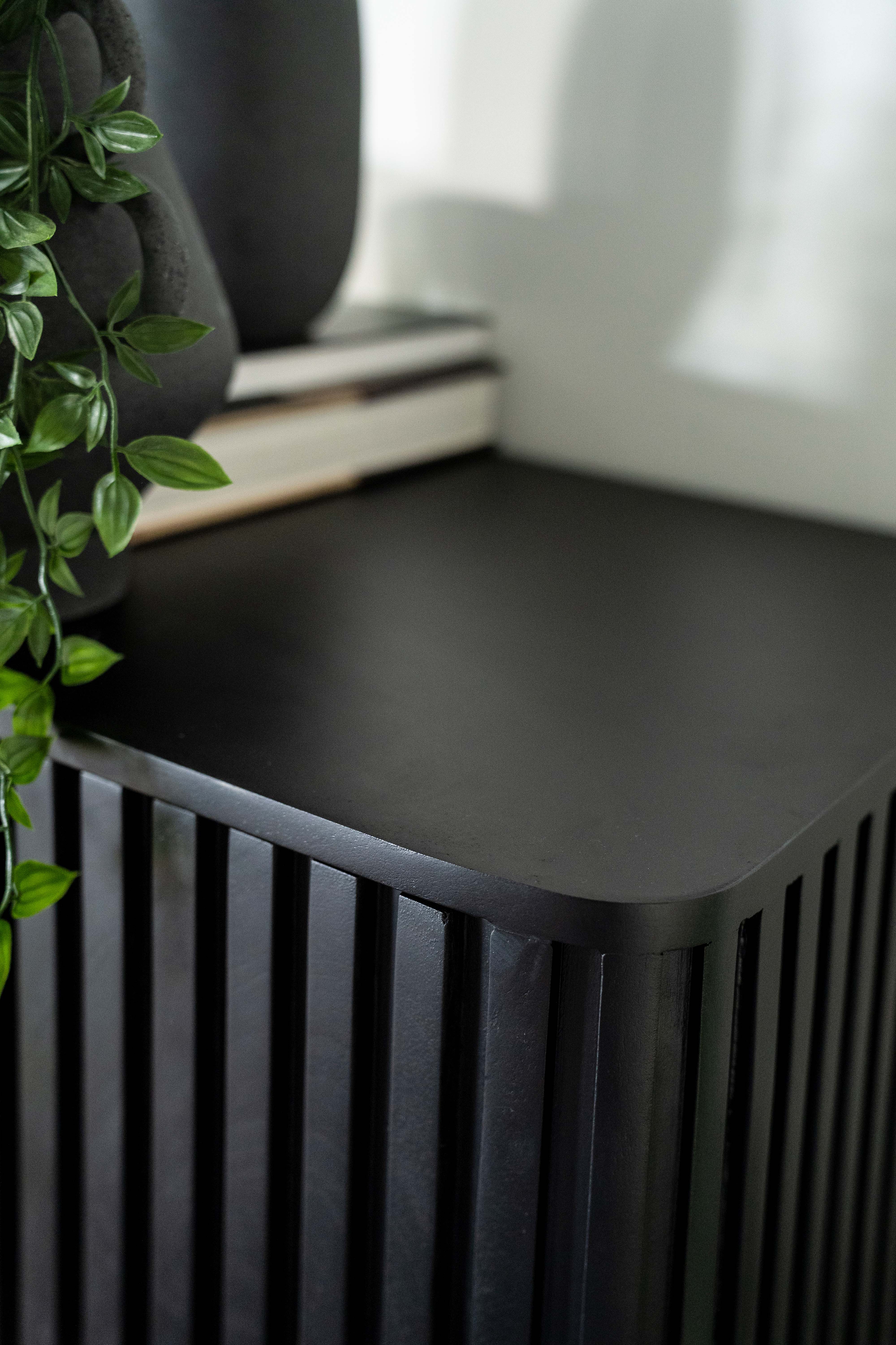 Dressoir met 4 deuren - zwart mangohout