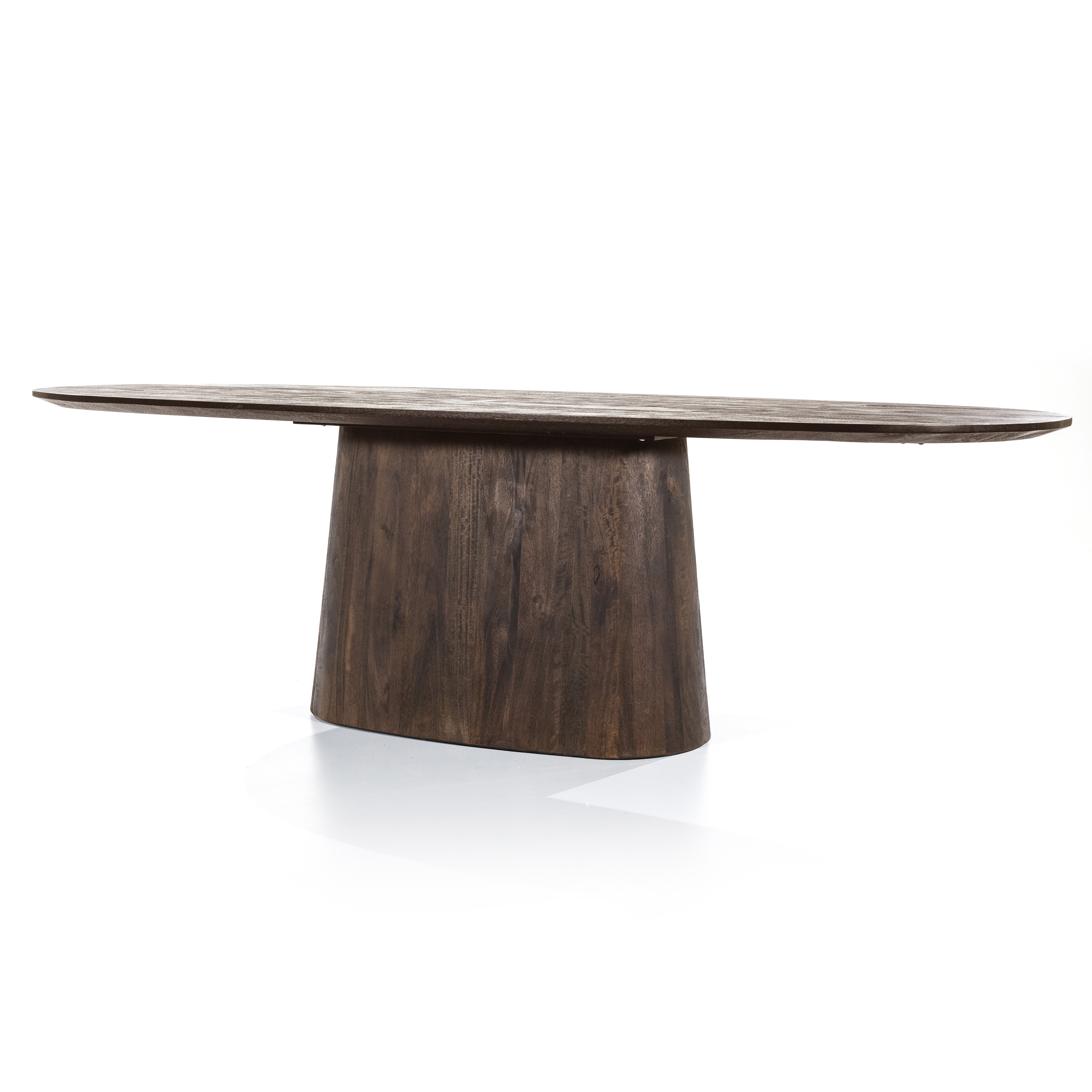 Ovale eettafel mangohout 200x110cm - bruin