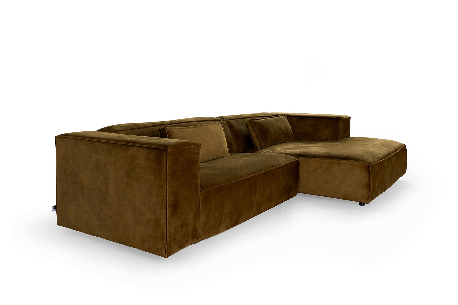 Velvet hoeksalon met longchair (rechts) - Moss groen