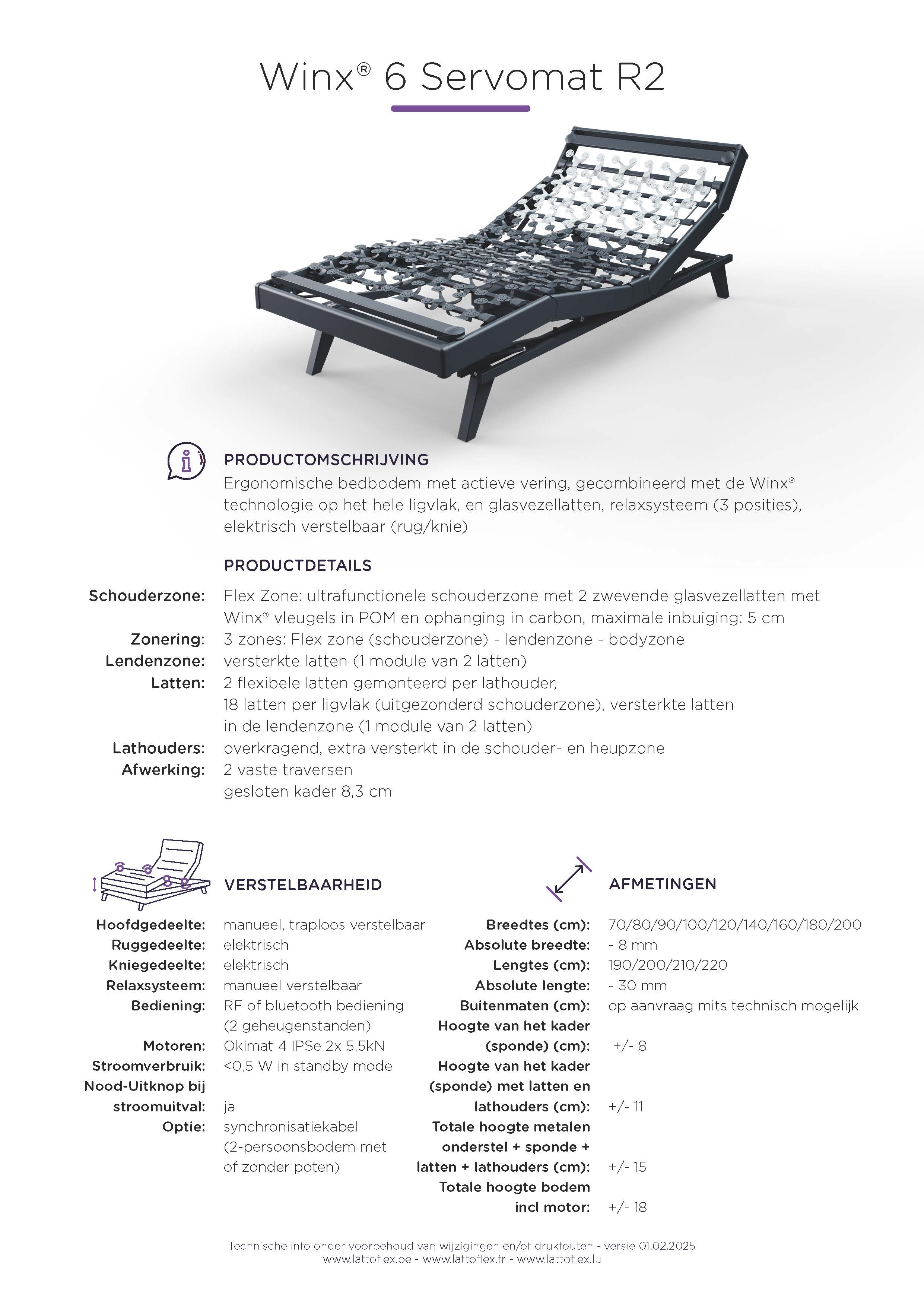 Lattenbodem Winx 6 Servomat R2