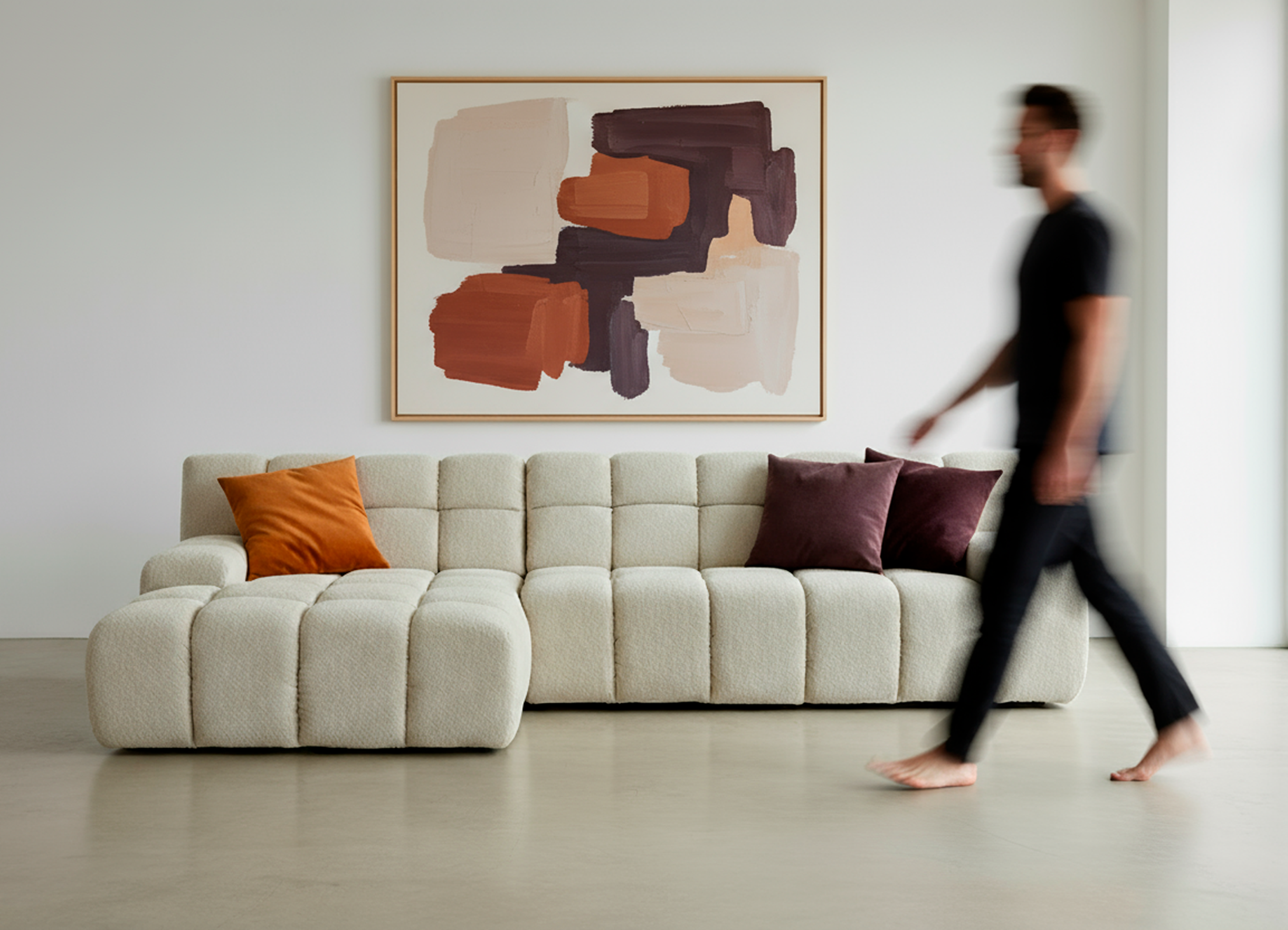 Hoeksalon Mira met longchair (links) - Yukon ecru