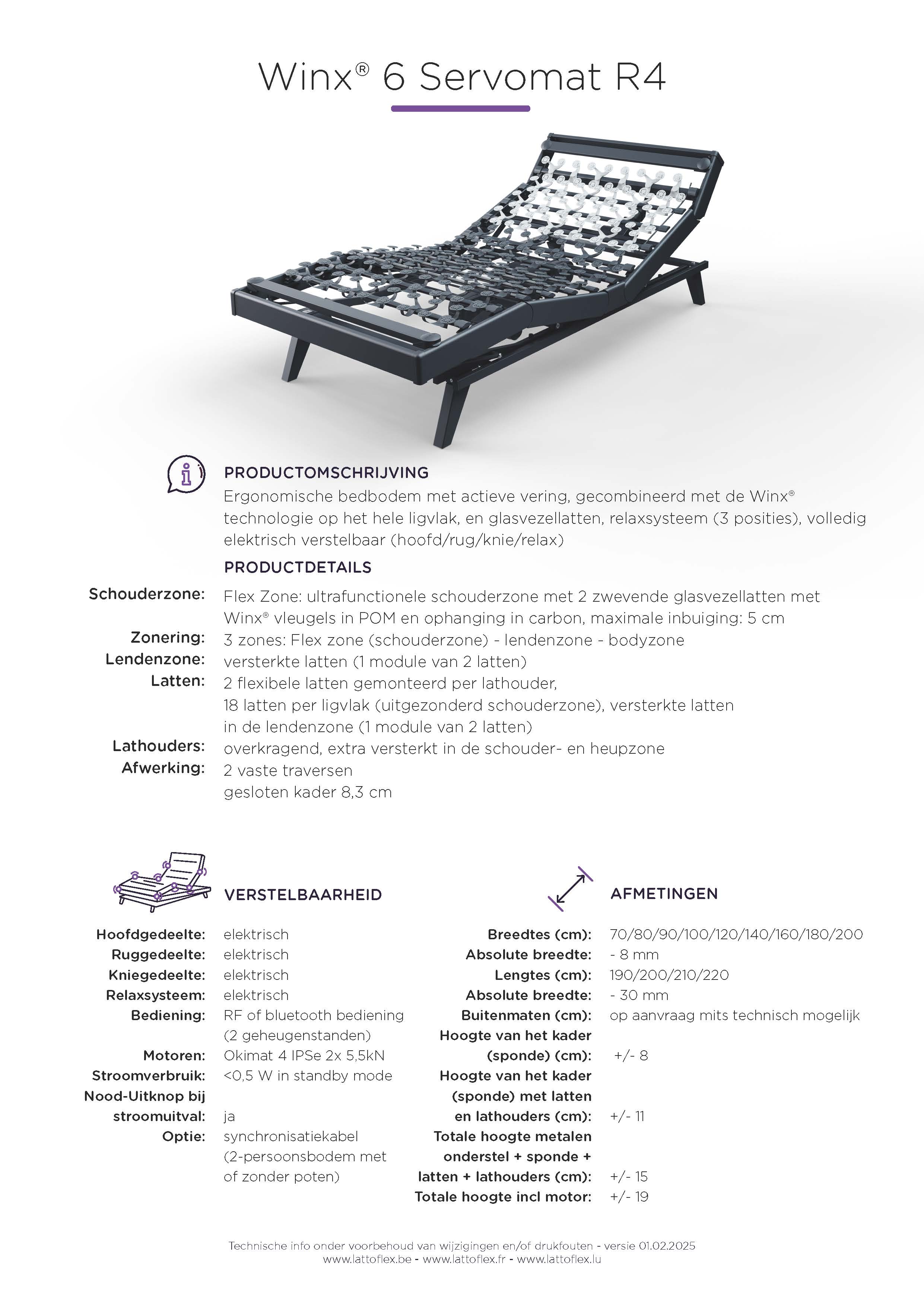 Lattenbodem Winx 6 Servomat R4