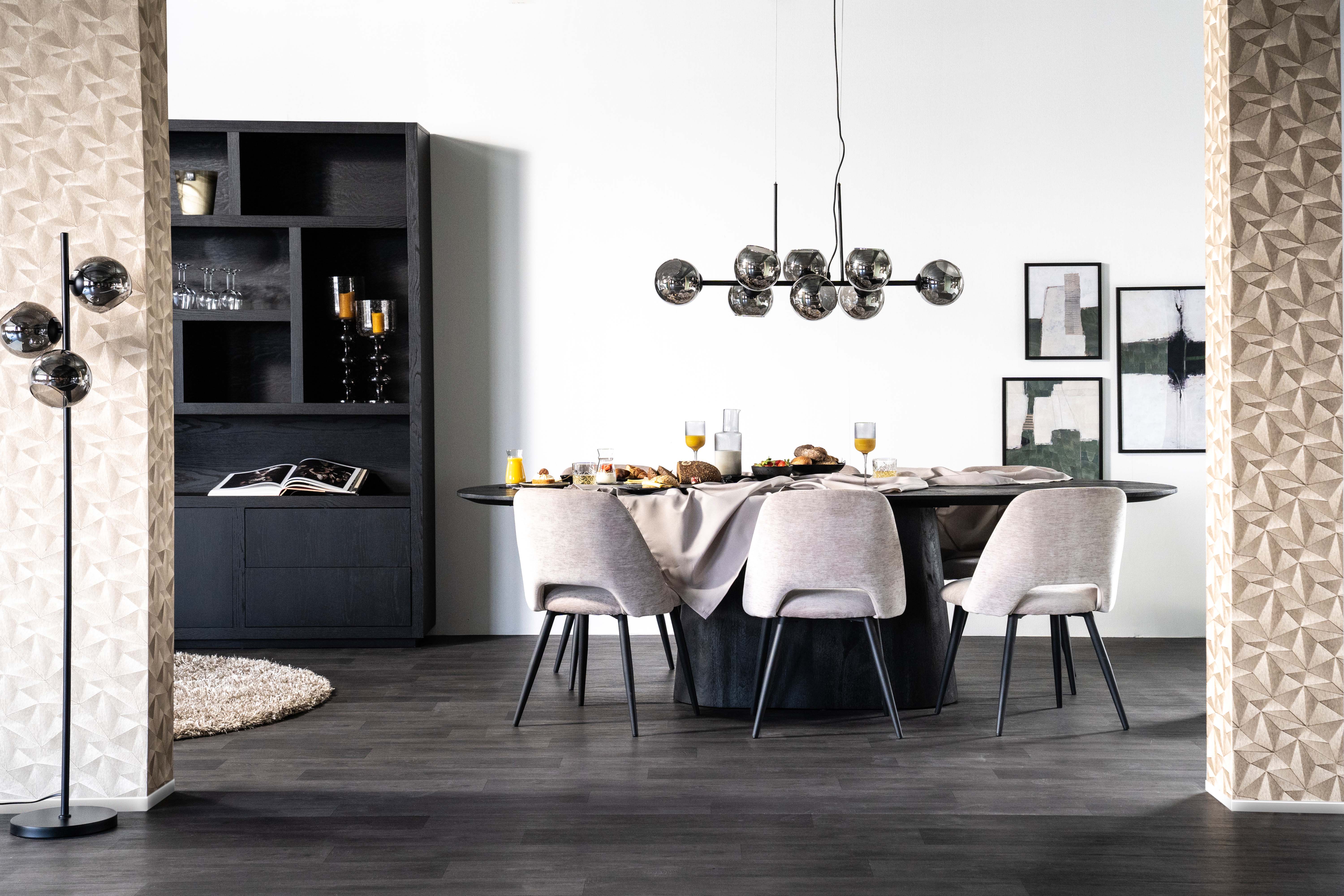 Eettafel 300x110cm in mangohout - zwart