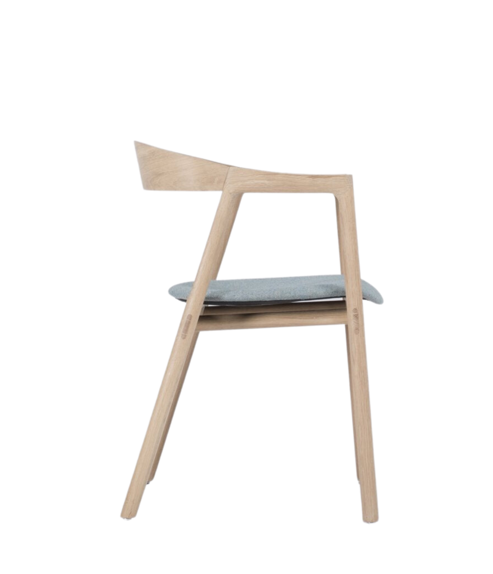 Houten armstoel Muna met stoffen zitting - natuur eiken/grijs
