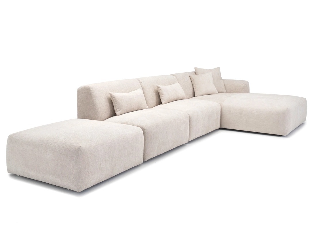 Hoeksalon North met longchair (rechts) - Sino ecru