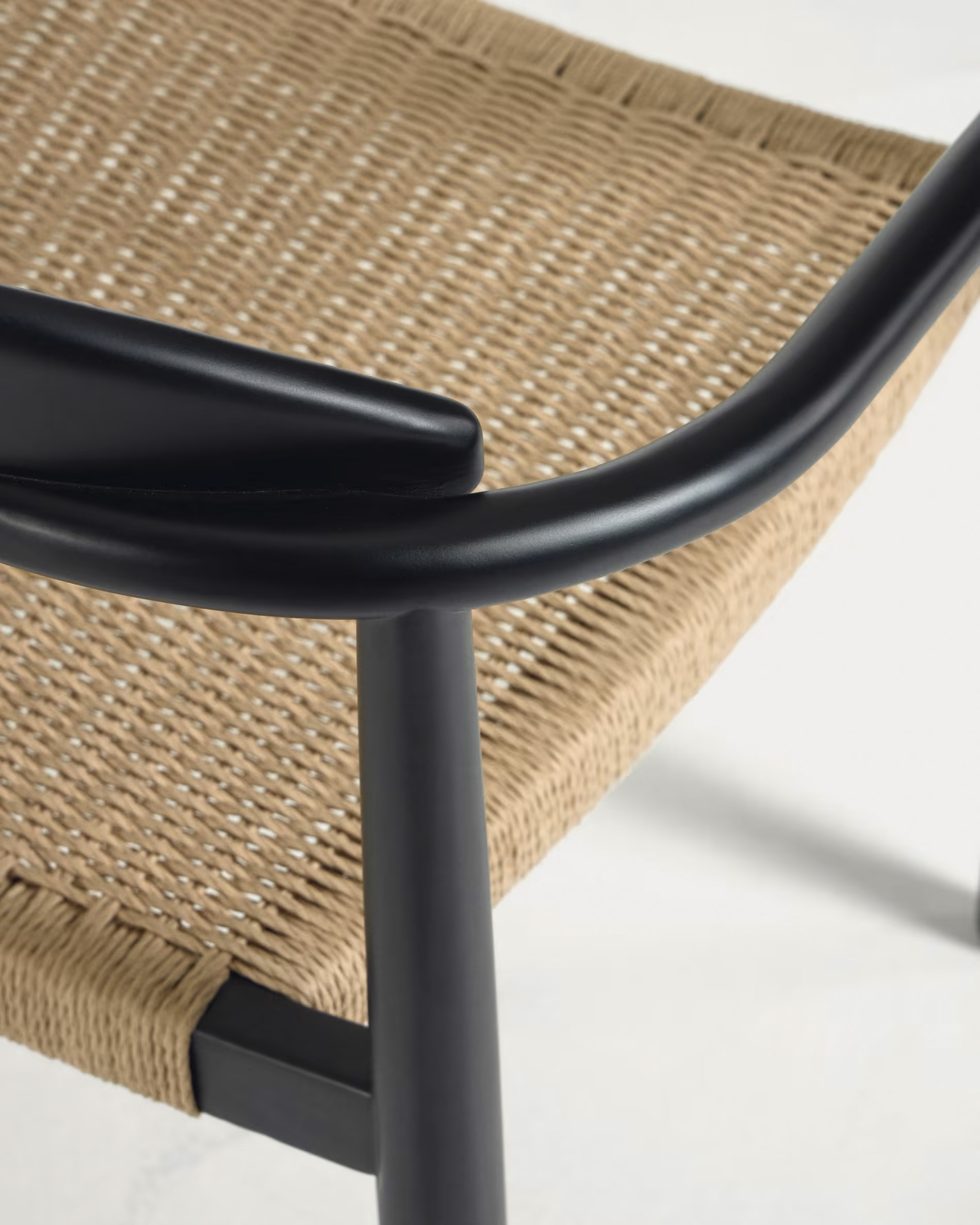 Houten armstoel stapelbaar - zwart acacia
