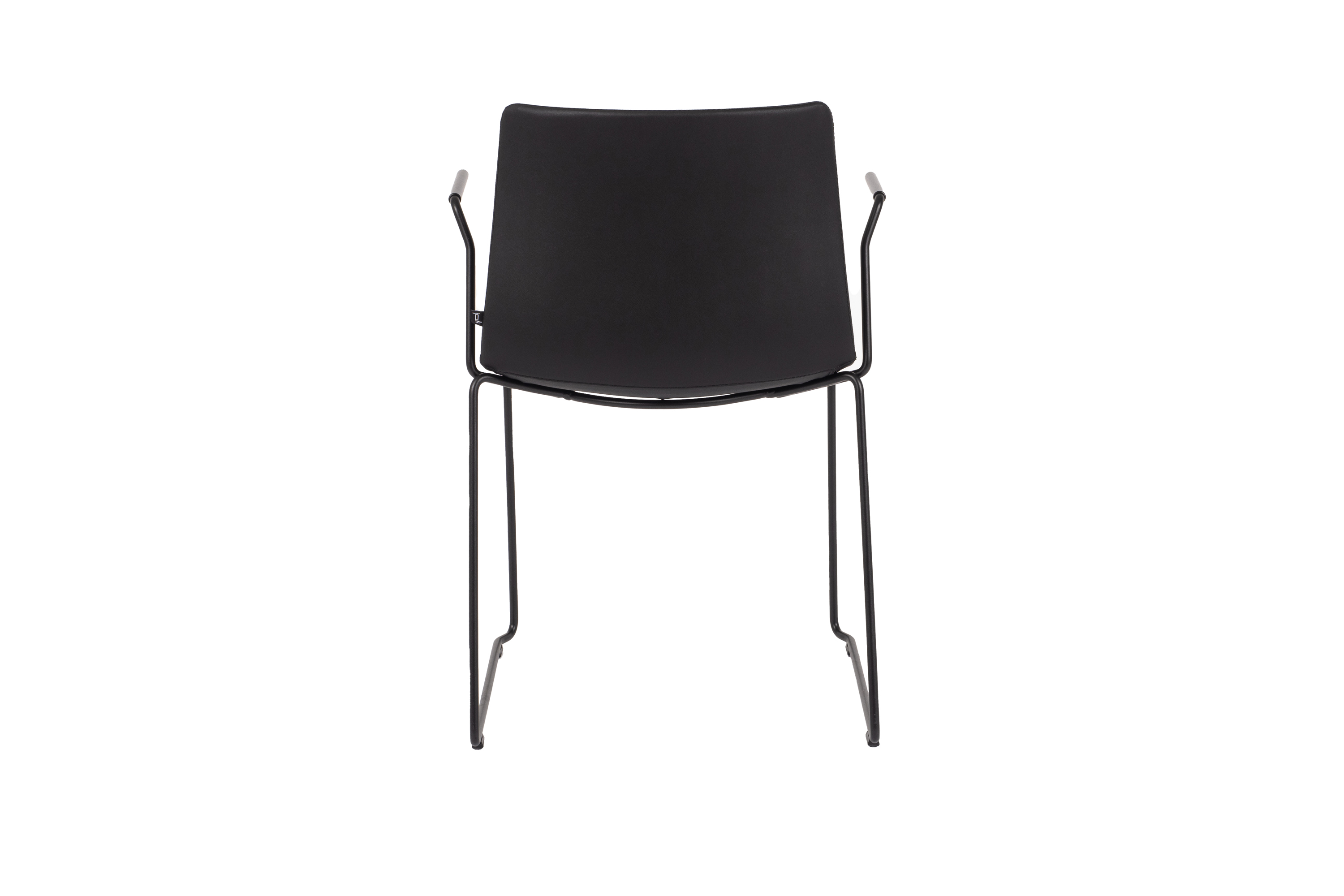 Armstoel Curve in lederlook - zwart