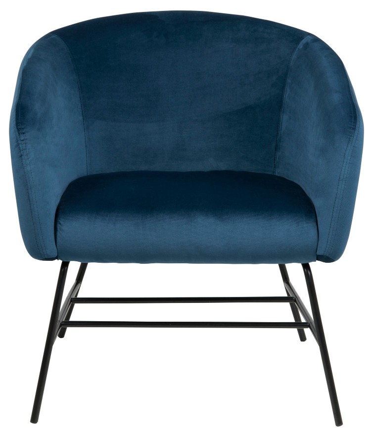 Fauteuil in fluweel - donkerblauw
