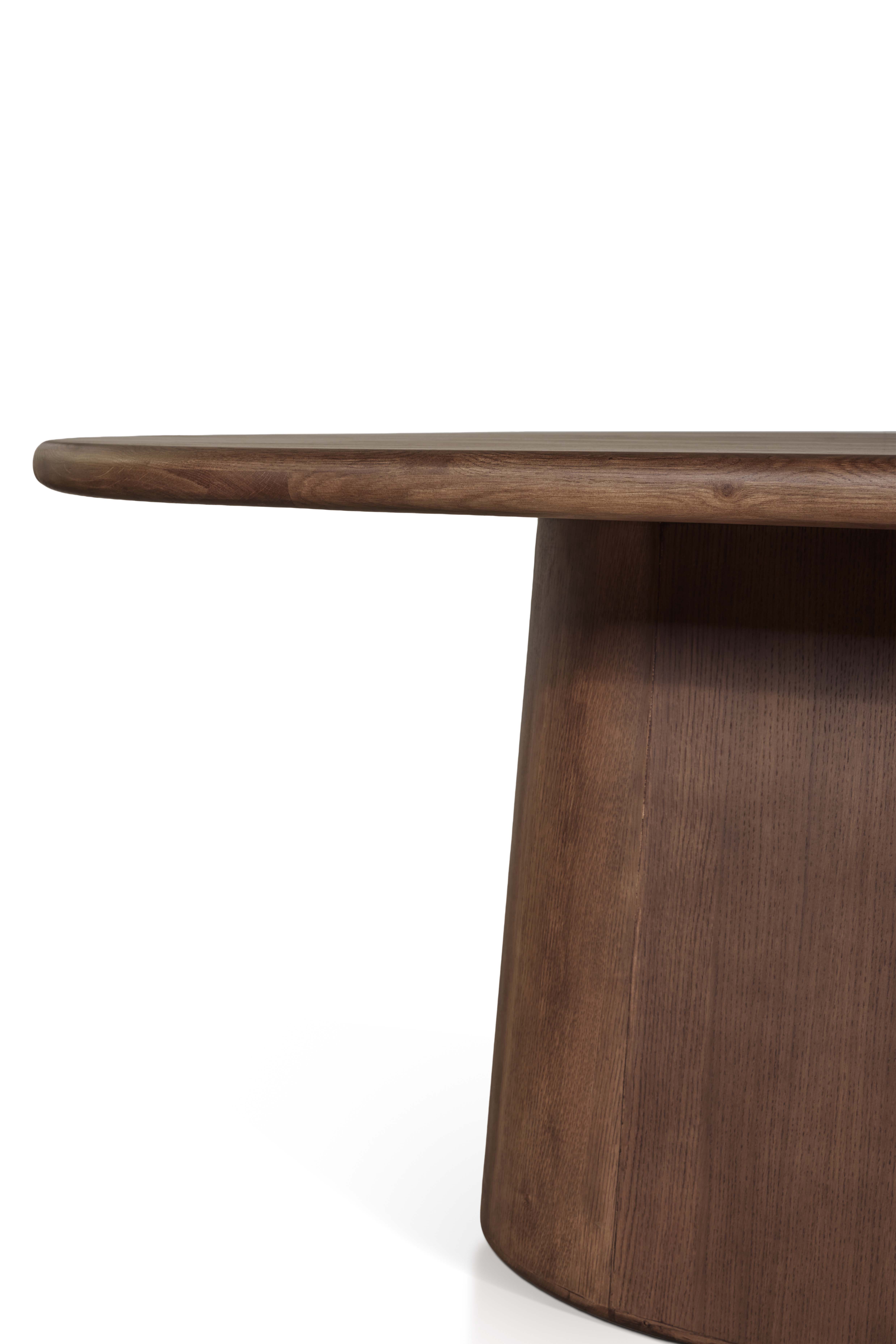 Ronde tafel diam.150cm - eik/donkerbruin