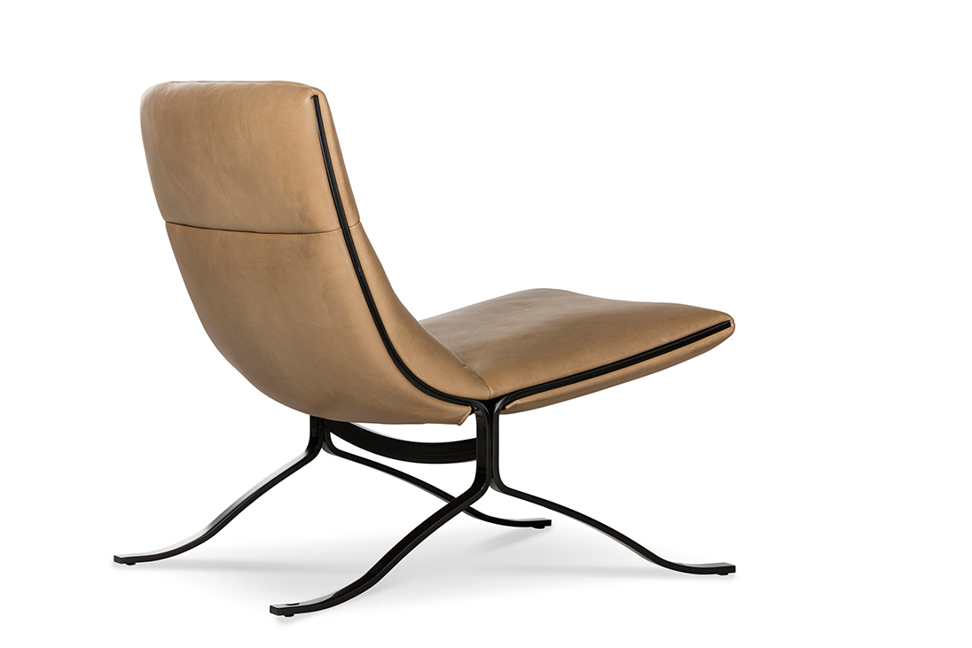 Fauteuil Juno in leder - bruin