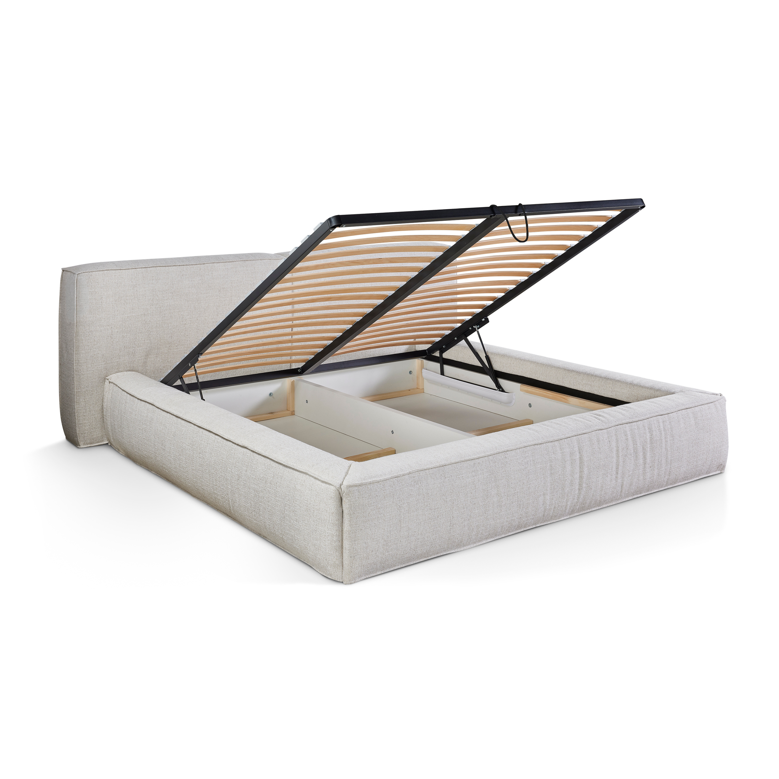 Bedkader met opbergruimte 140x200cm - Naturel ecru