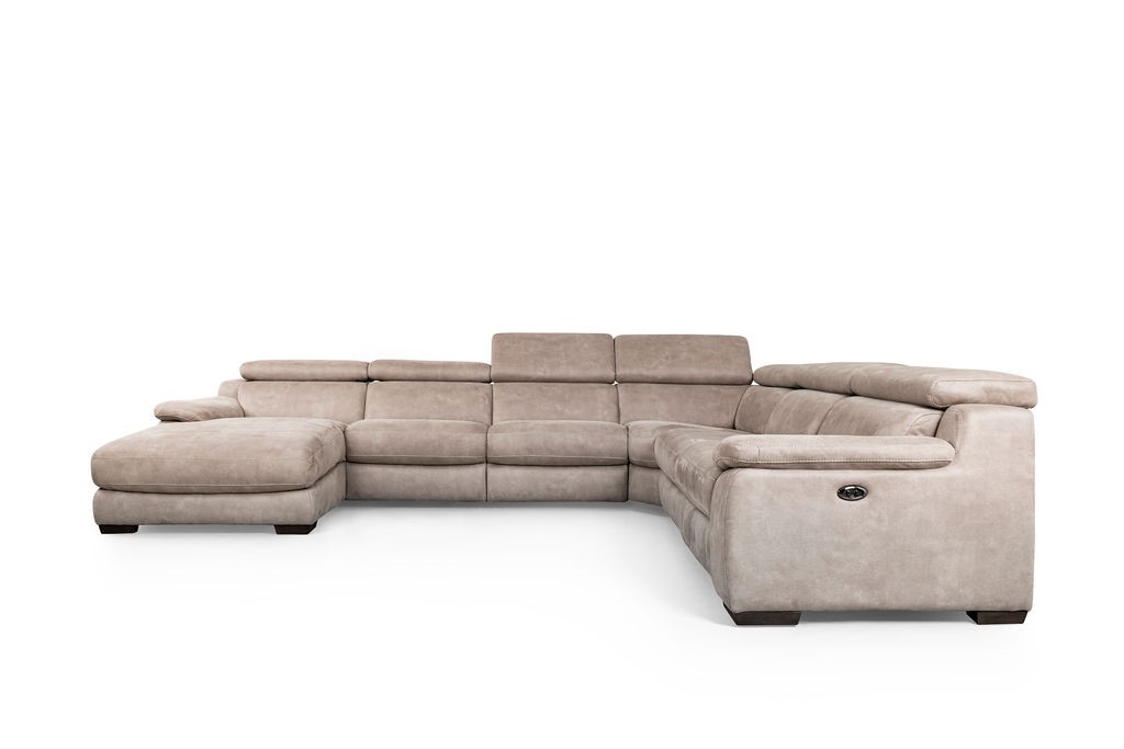 Hoeksalon U-vorm met relaxfunctie (rechts) - Silver grijs