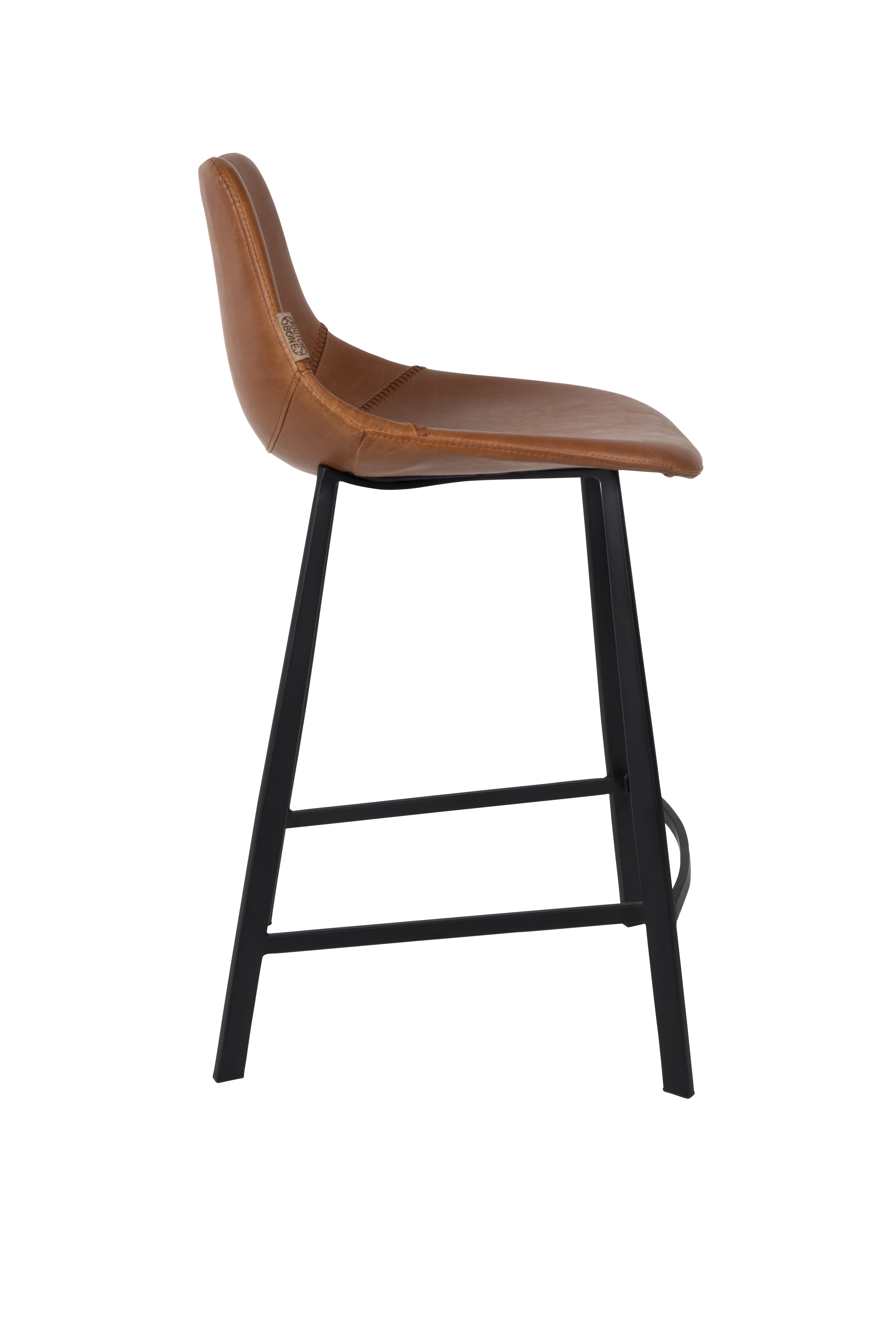 Counterstoel Franky in lederlook 65cm - bruin