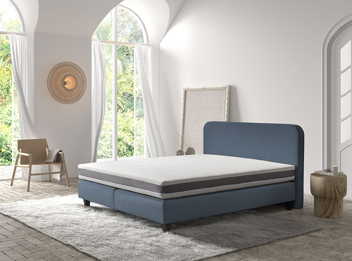 Boxspring Be-Comfy 180x200cm - blauw