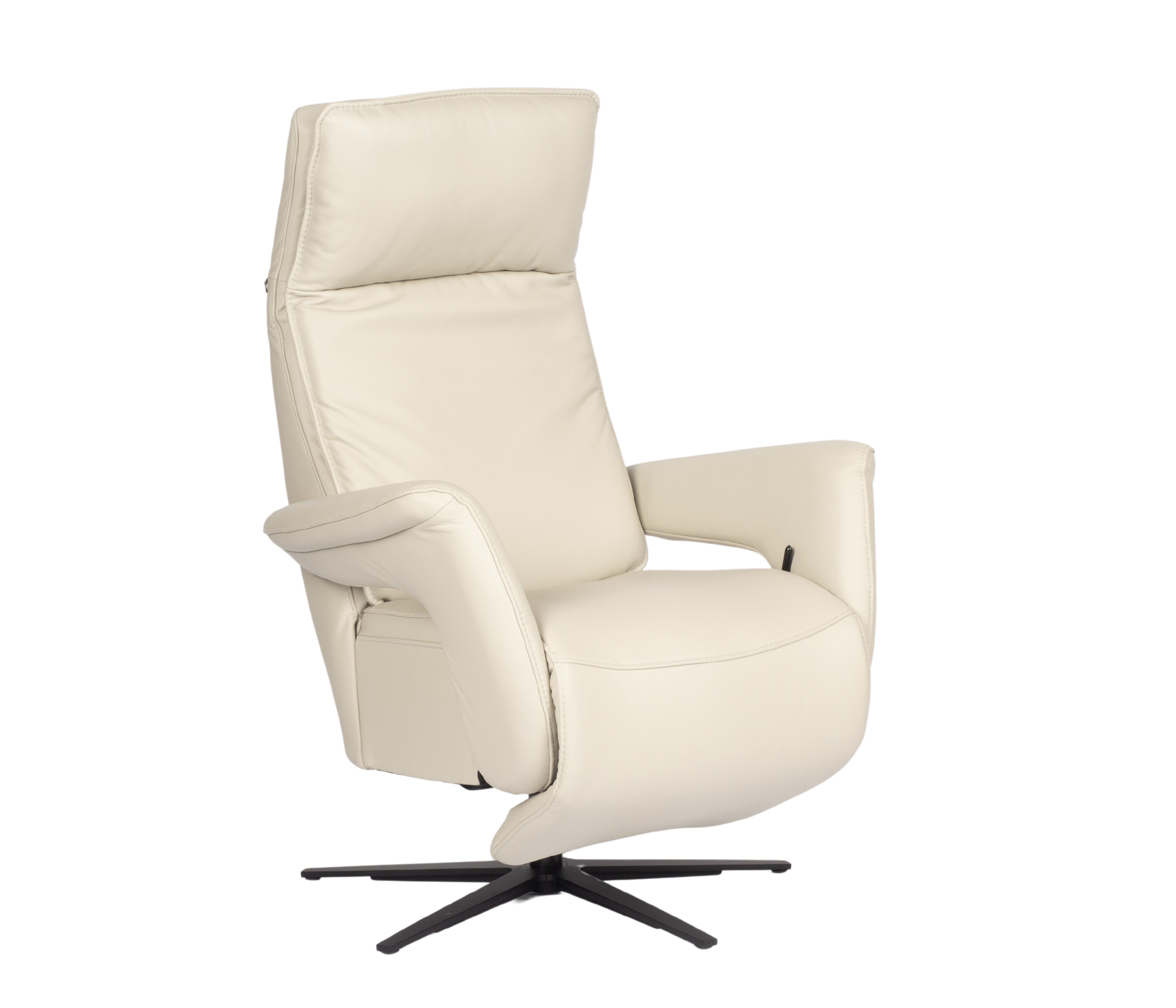 Relaxzetel in leder - Silvergrau ecru
