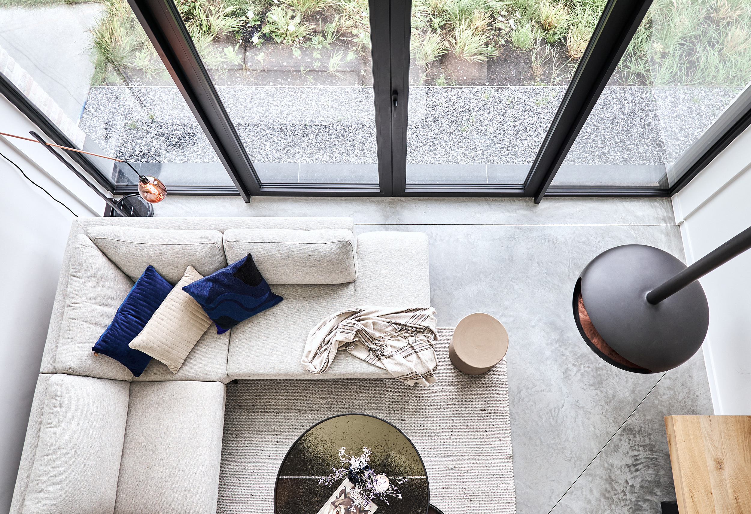 Hoeksalon U-vorm met relax (rechts) - ecru
