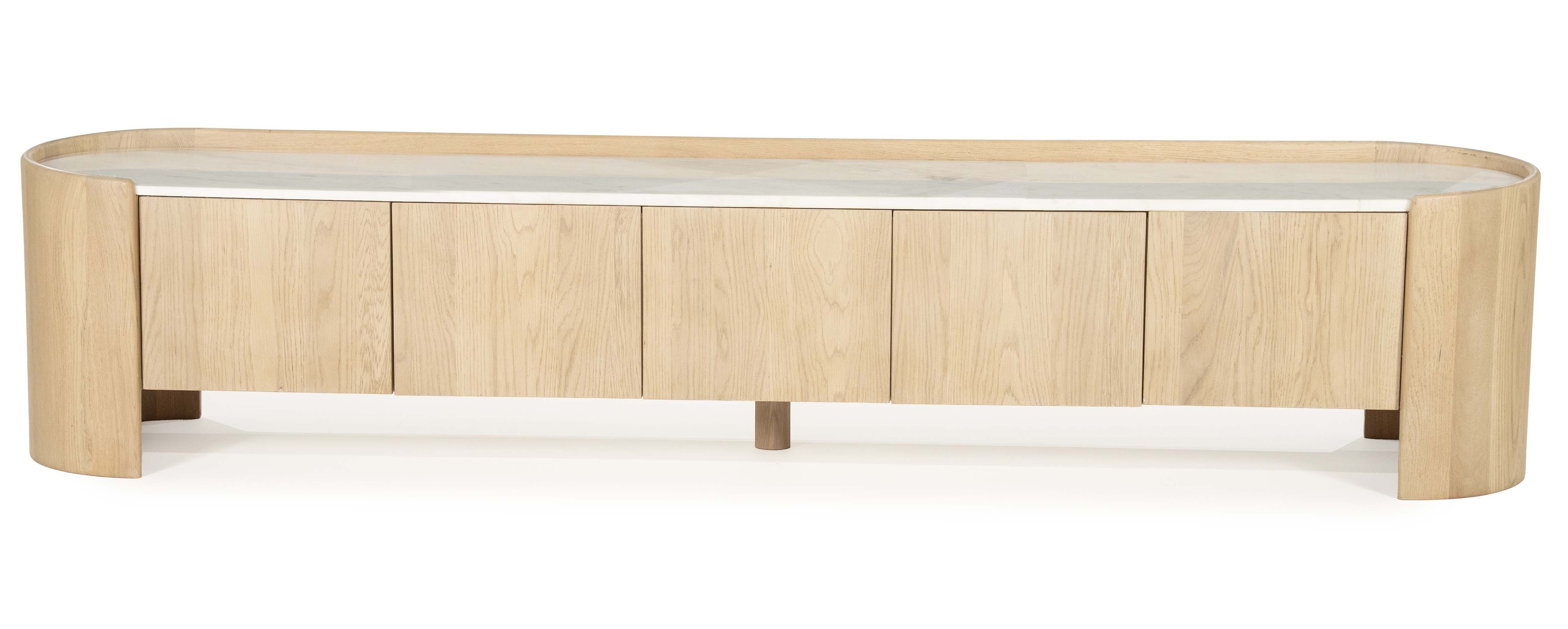 Tv meubel 5 deuren - 240cm - eik/marmer