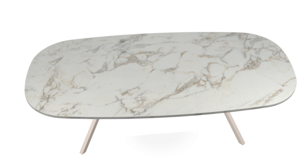 Tafel 220x120cm - cream marmerlook