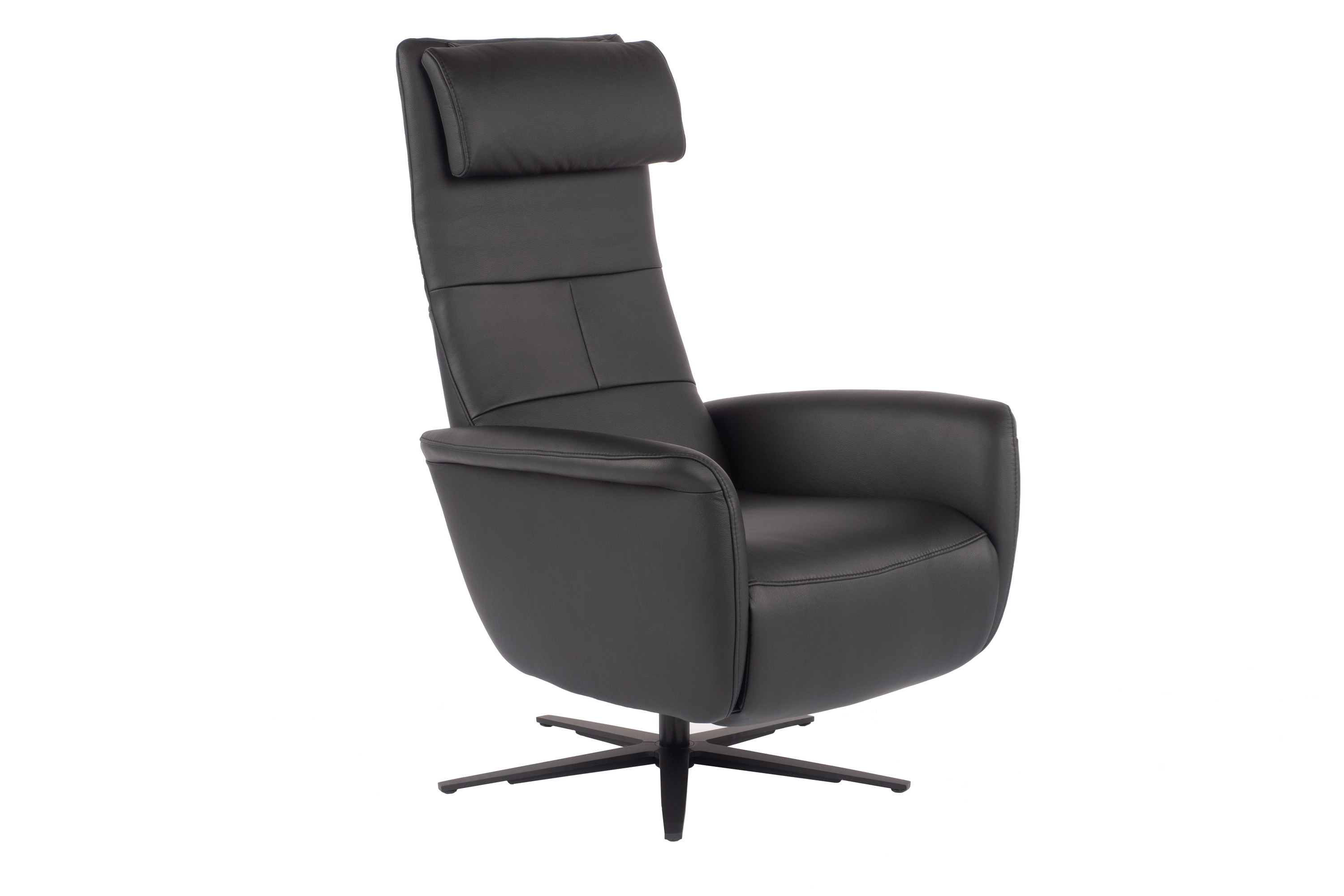 Relaxzetel in leder met verstelbare rug Medium - Credo zwart