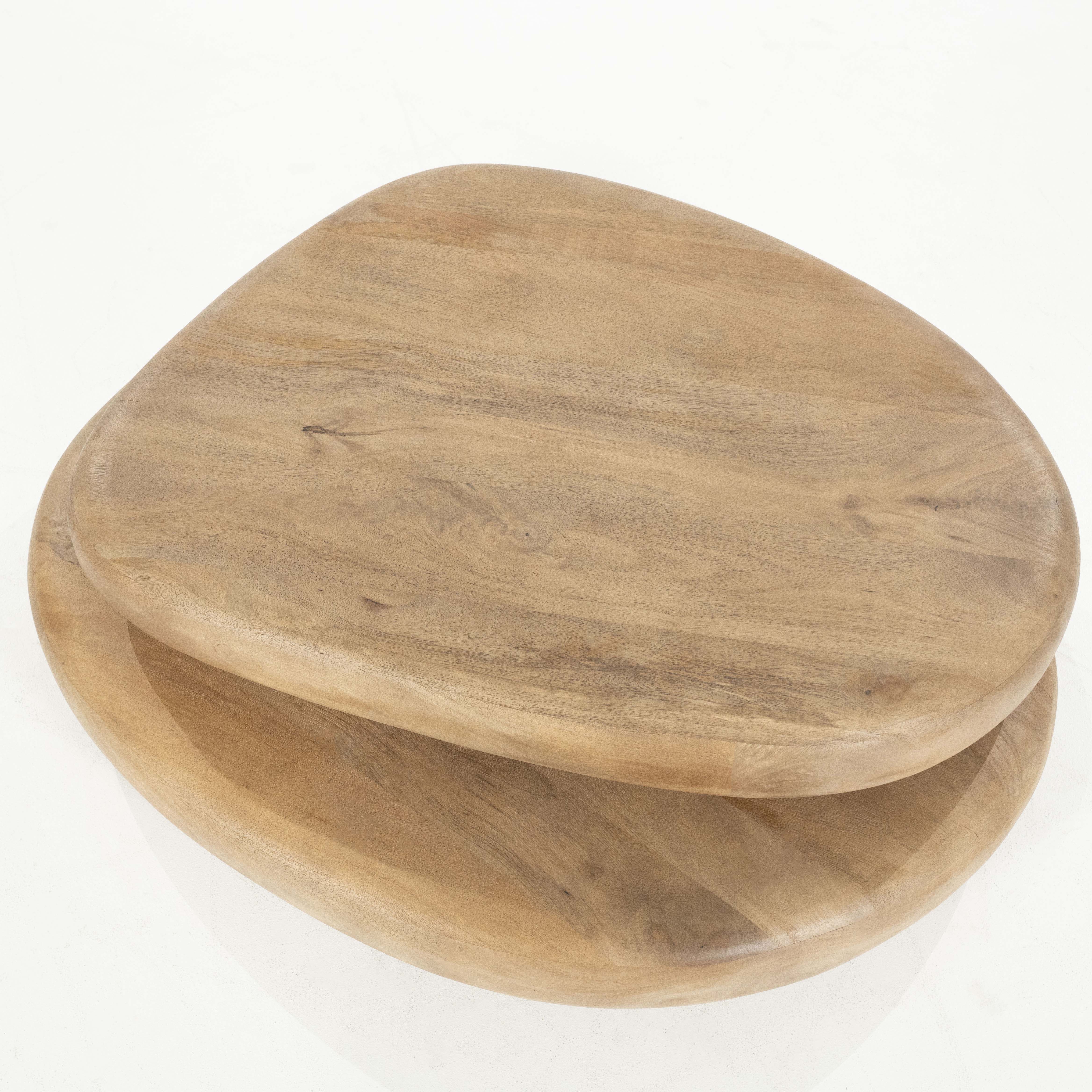 Salontafel 100x80cm - draaibaar blad - naturel kleur