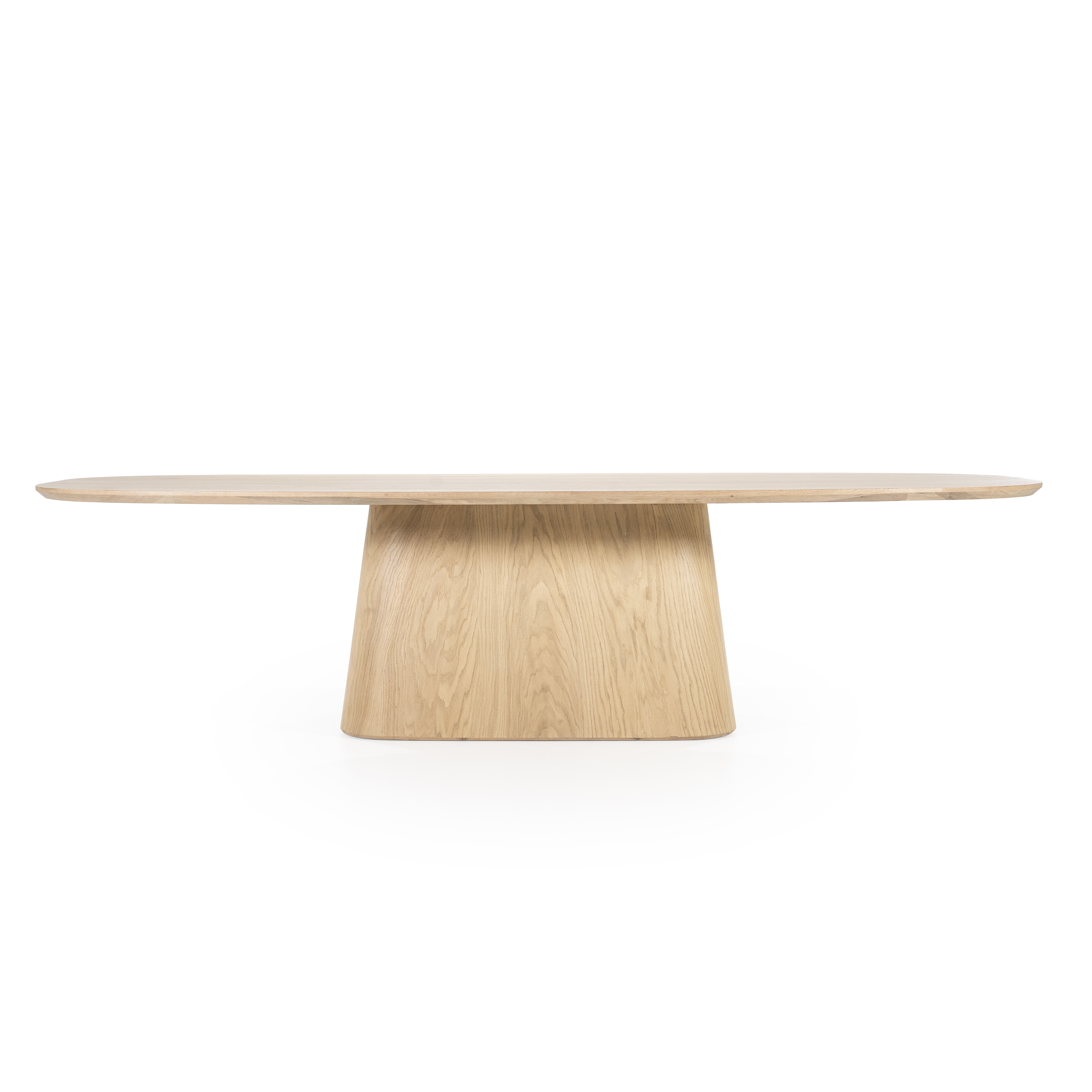 Ovale houten eettafel 300x110cm - natuur eiken