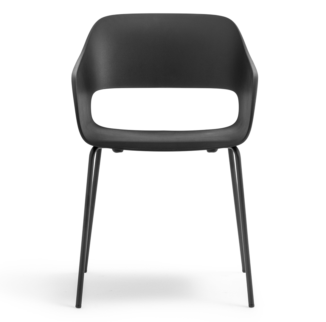 Armstoel Babila met open rug - zwart