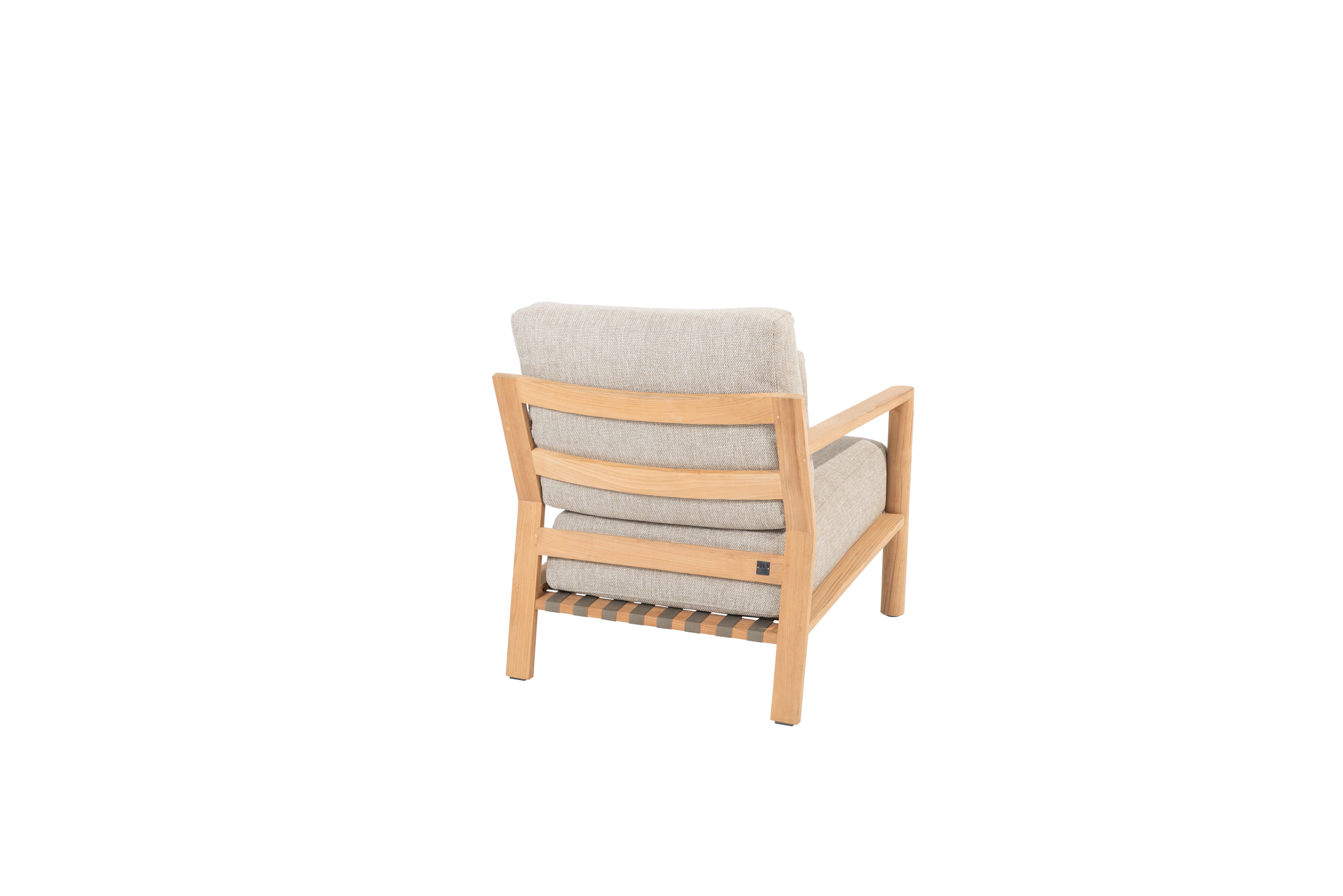 Loungestoel Lucas - teak/webbing beige