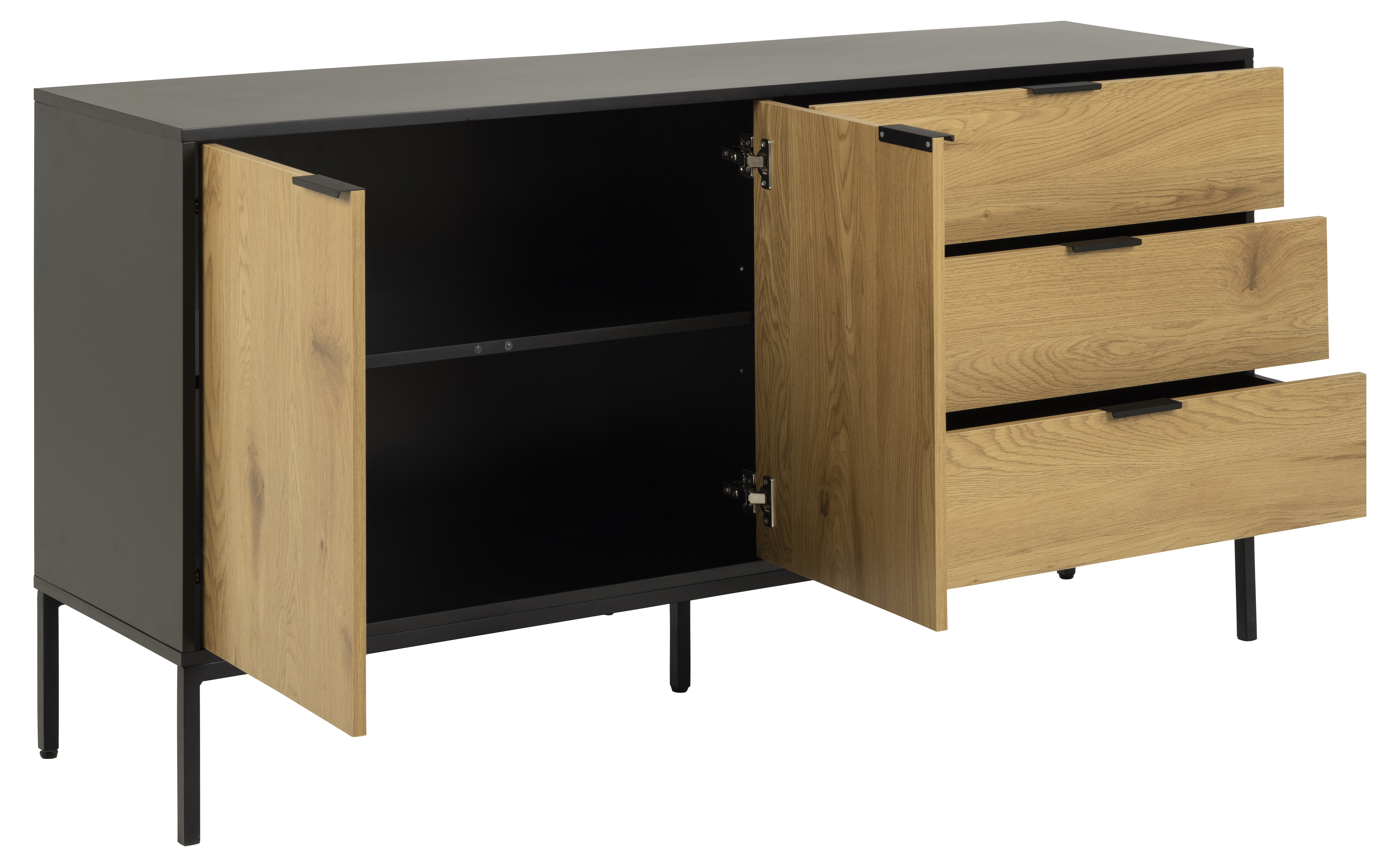 Dressoir met 3 laden - wild oak