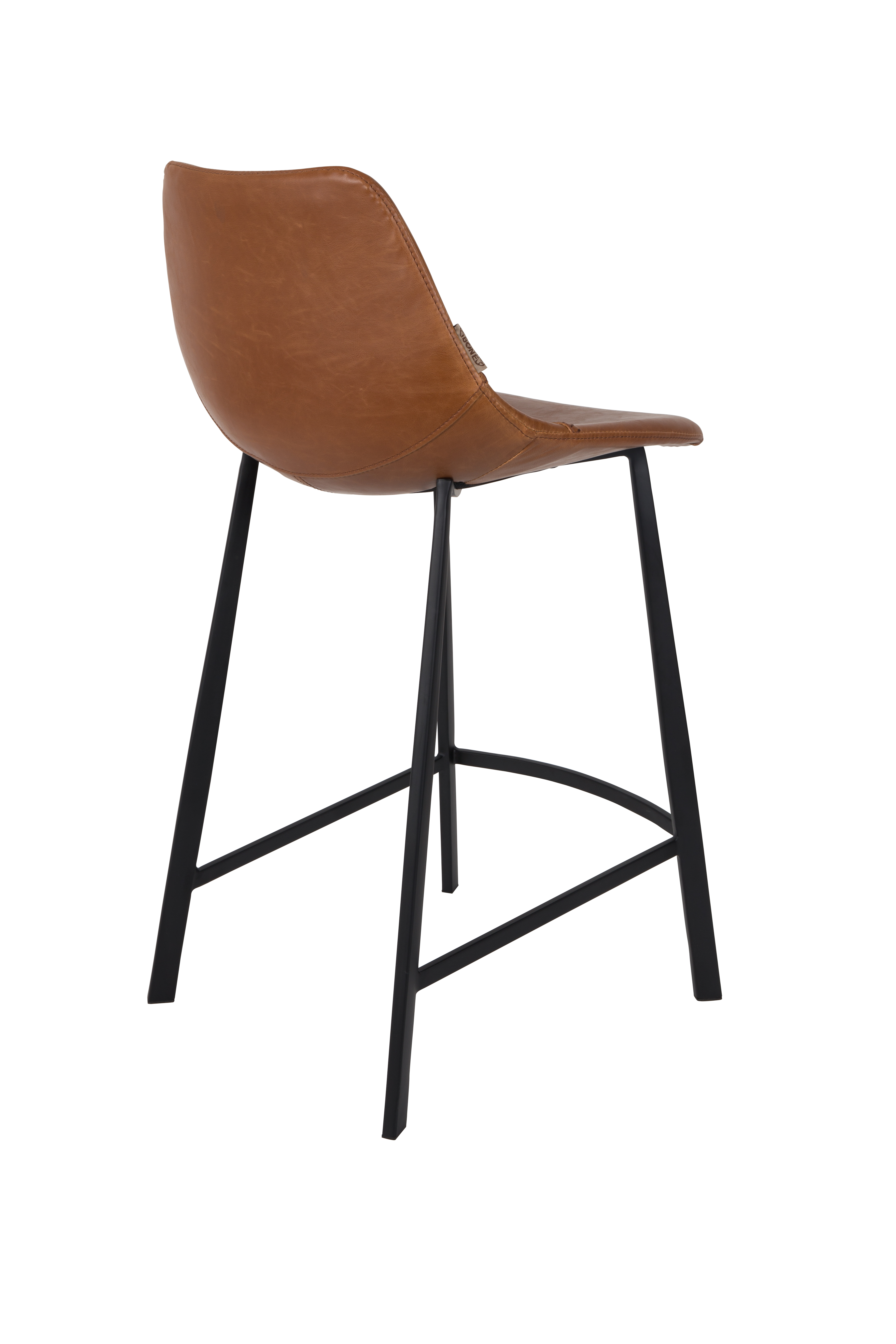 Counterstoel Franky in lederlook 65cm - bruin