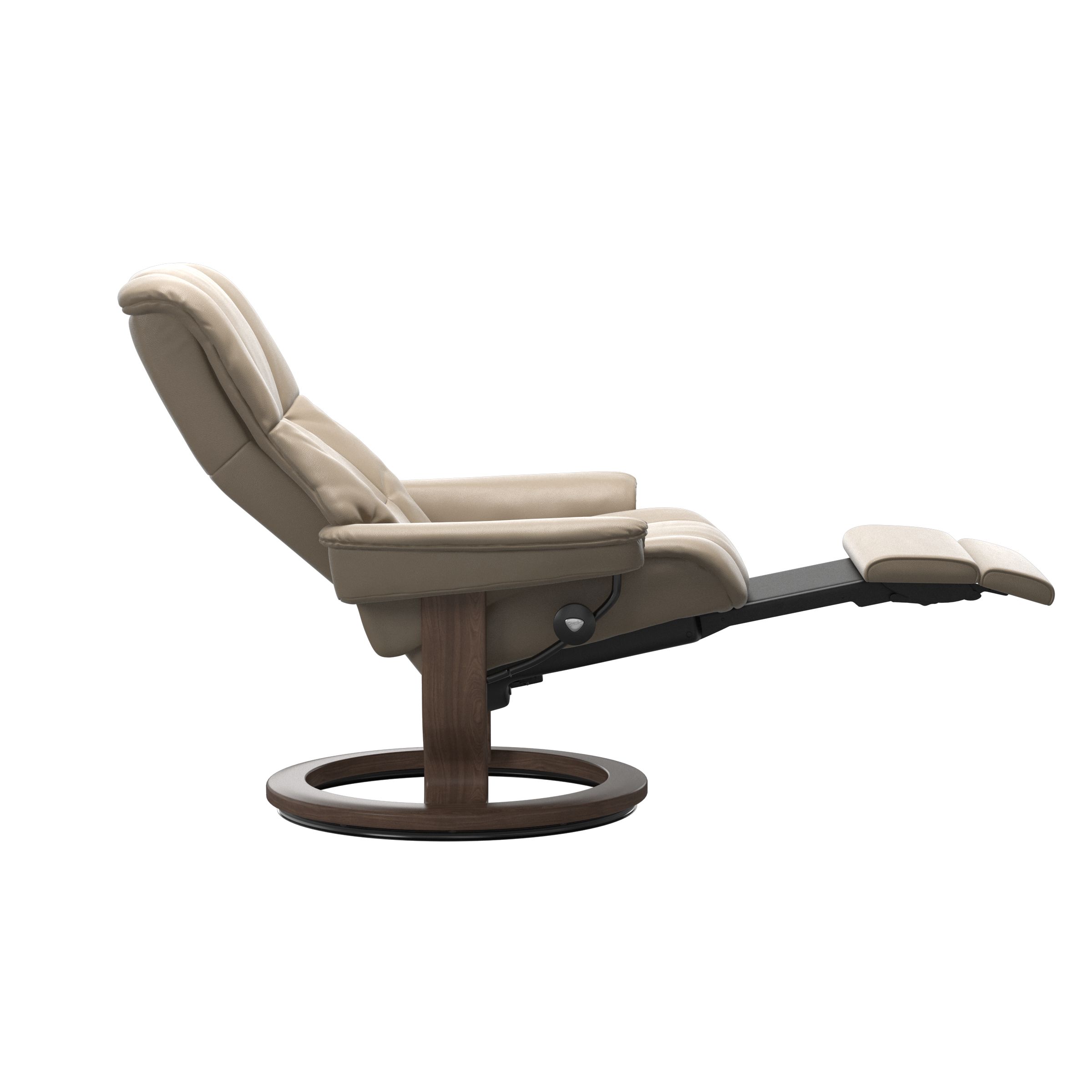 Elektrische relaxfauteuil Mayfair in leder Medium - Fog beige
