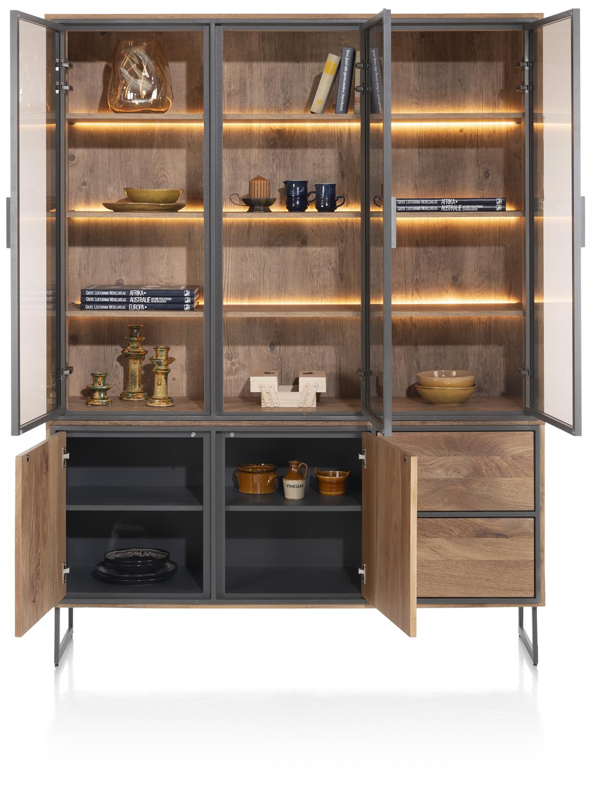 Buffetkast Trapani 160cm in fineerhout - smoked