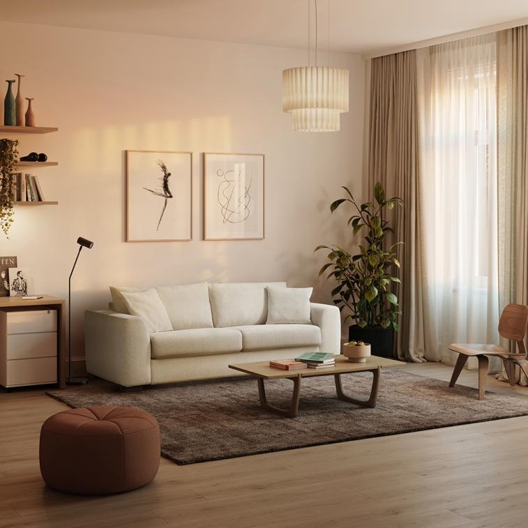 Slaapbank Cloud met Geltex matras 140x200cm - Pearl ecru