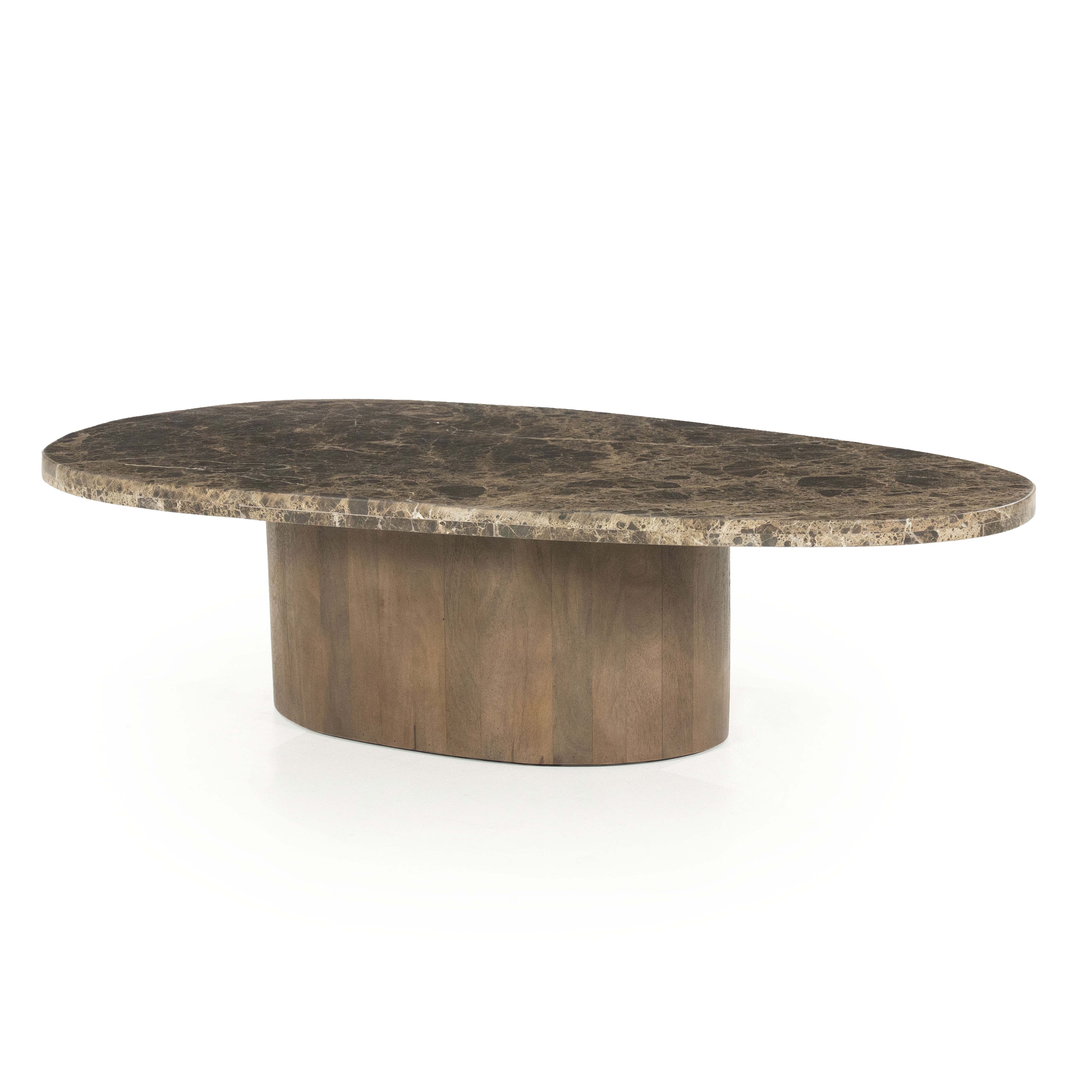 Salontafel 120x75cm - donkerbruin marmer