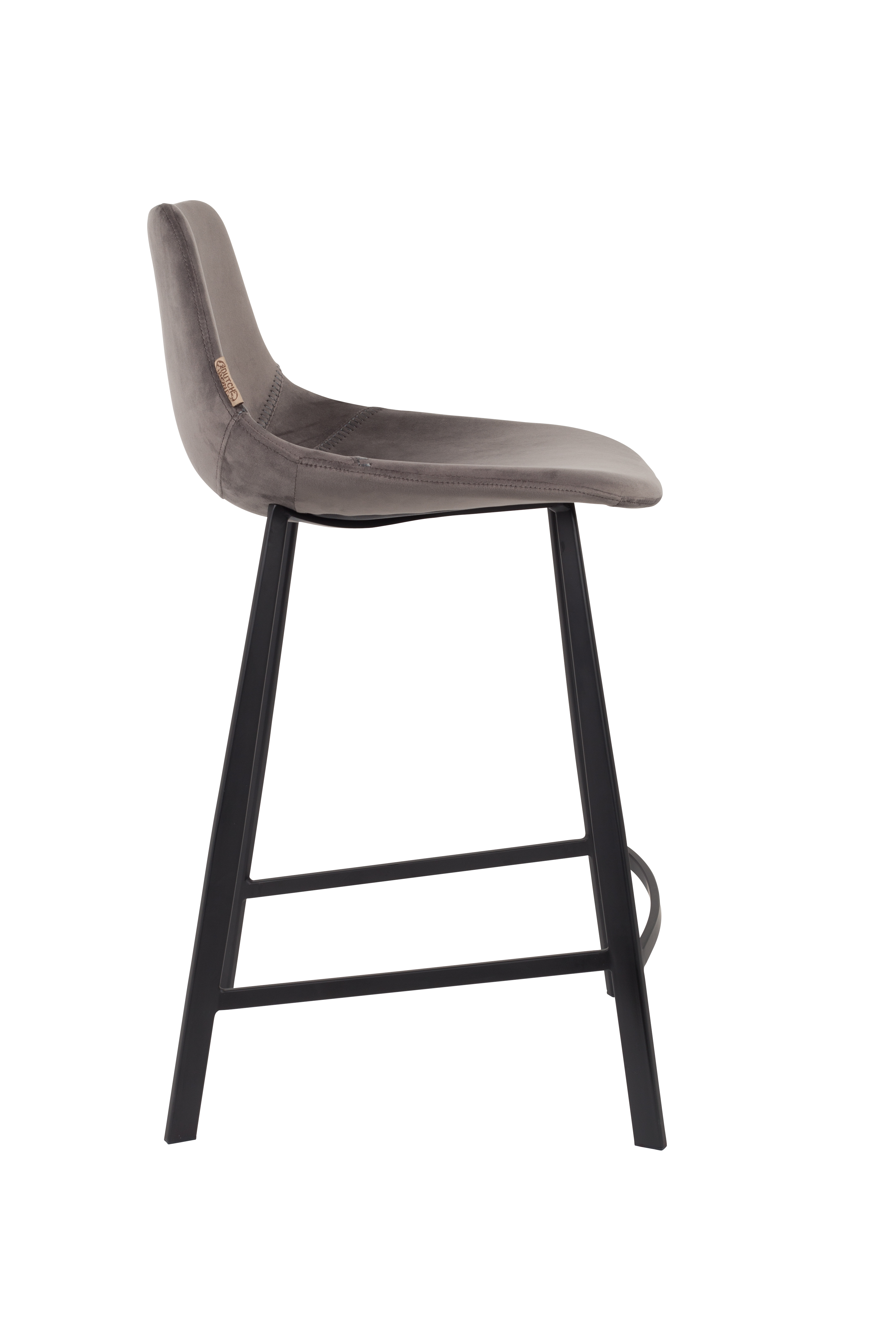 Counterstoel Franky in velvet 65cm - donkergrijs