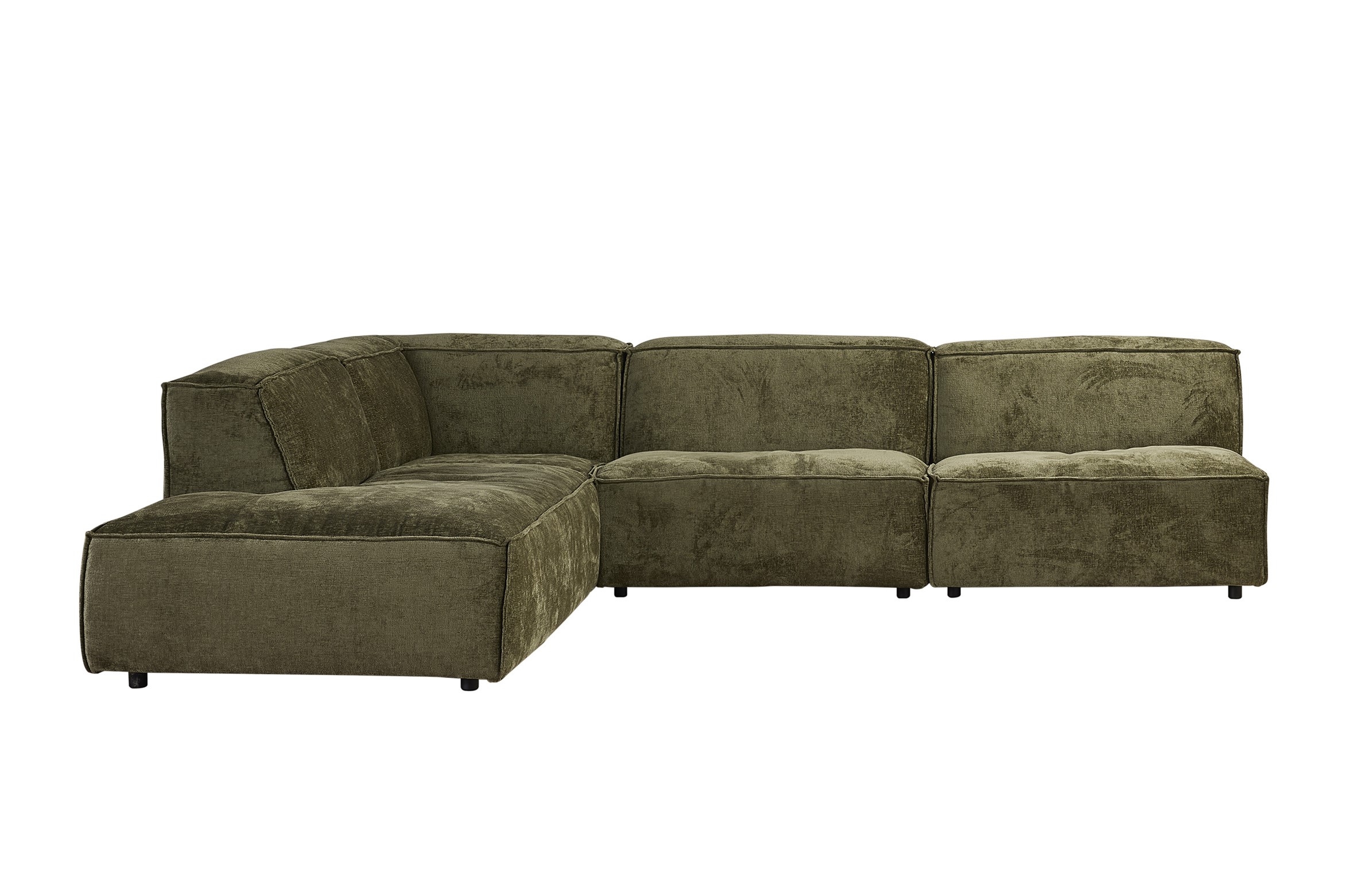 Hoeksalon met poef (links) - Forest groen