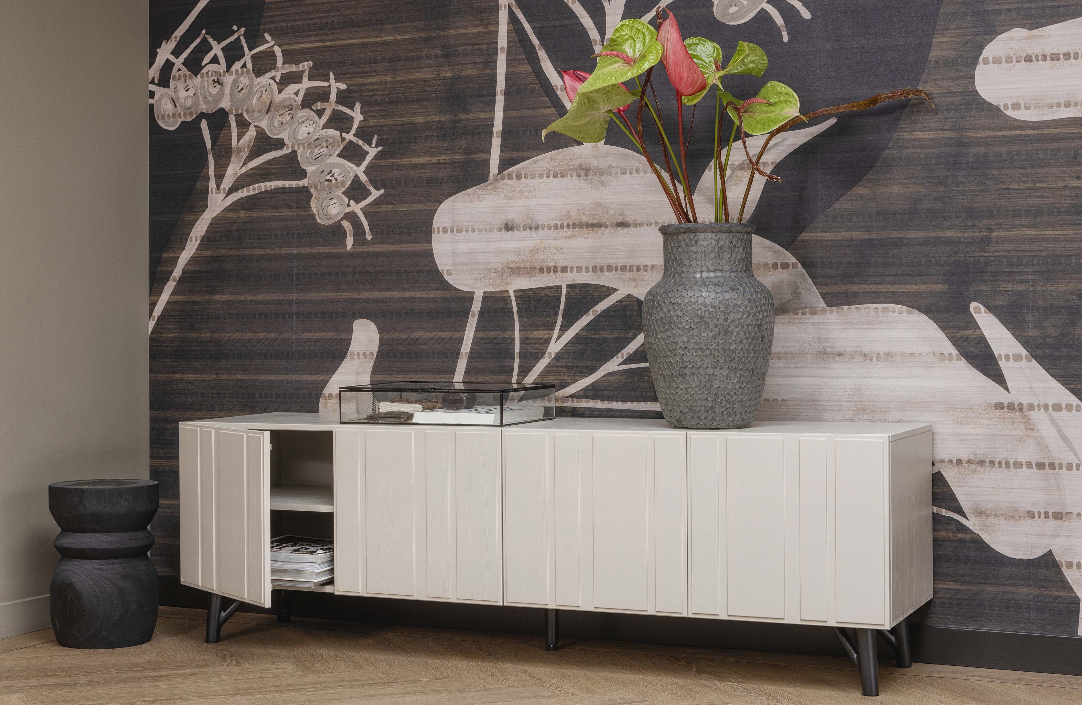 Tv-meubel Miller met 4 deuren - wit