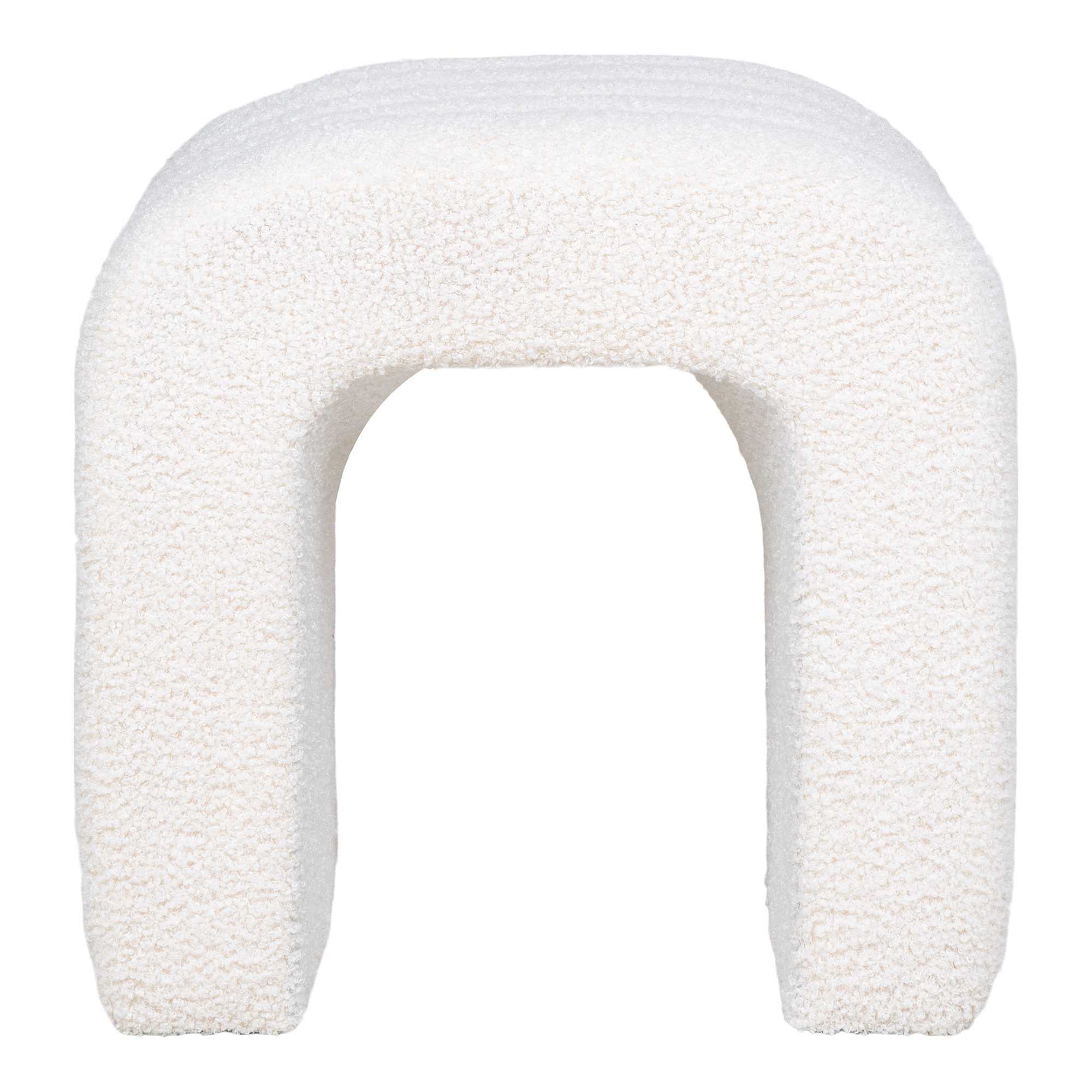 Poef bouclé - wit