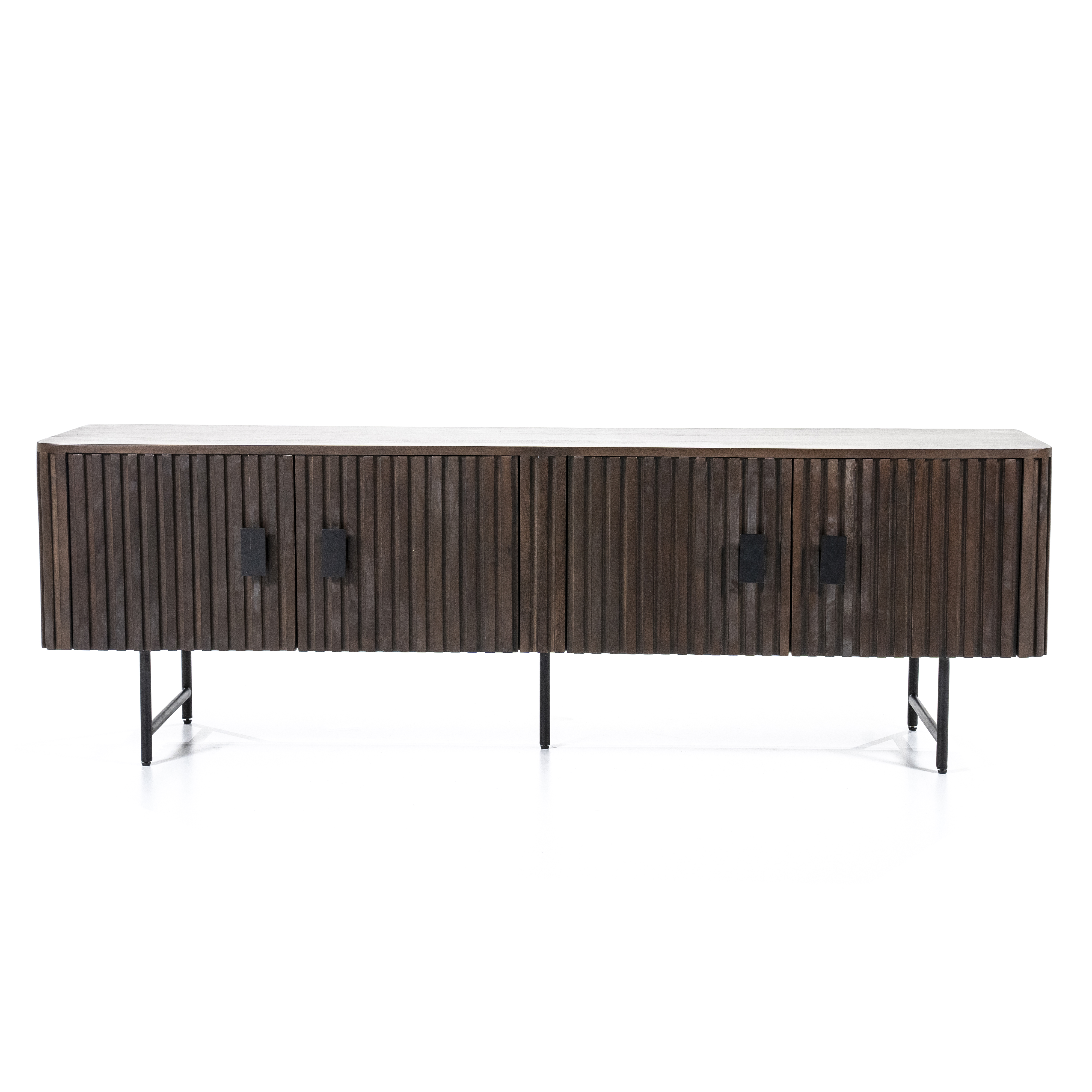Tv-meubel met 4 deuren - bruin mangohout