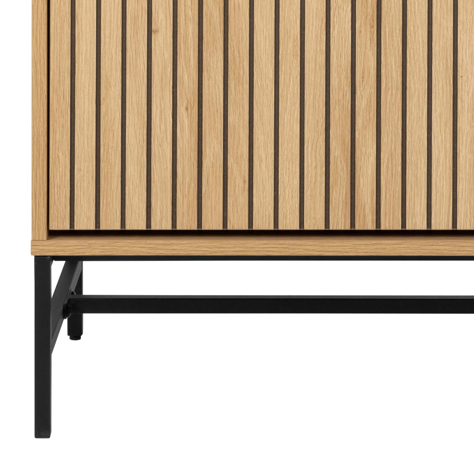 Schoenenkast met deur - eik/zwart