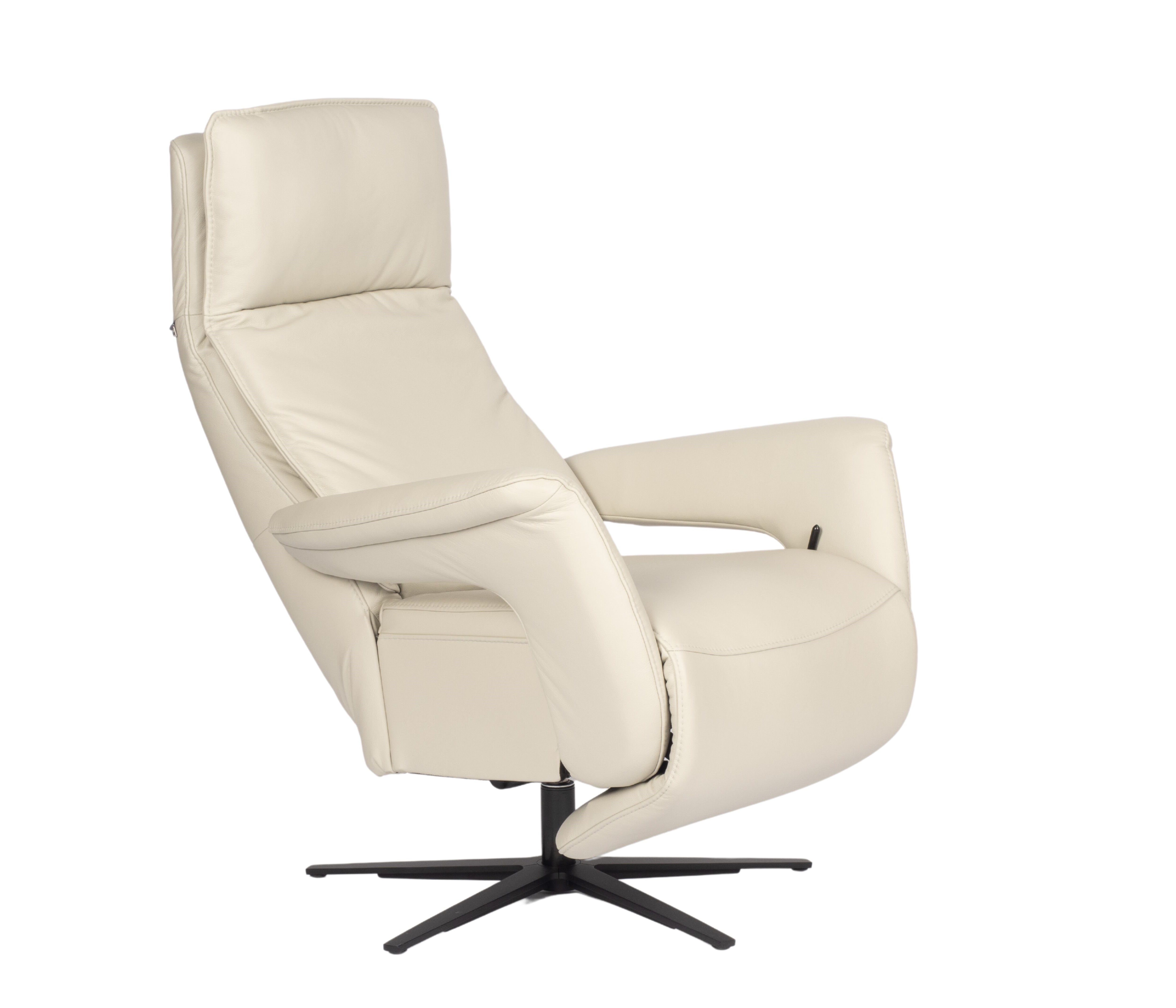 Relaxzetel in leder - Silvergrau ecru
