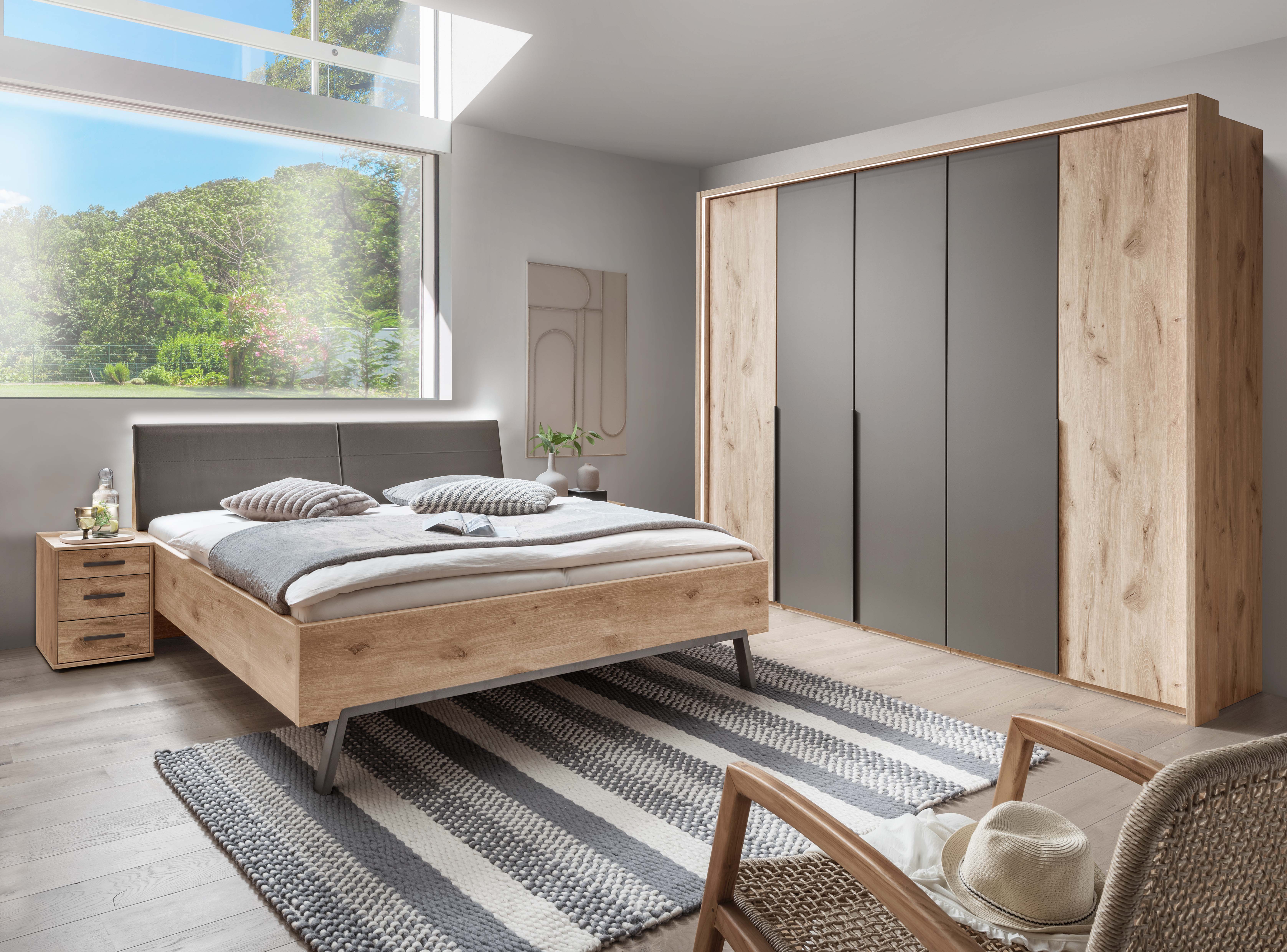 Draaideurkast Alassio 5-deurs - imitatie eik/Havanna